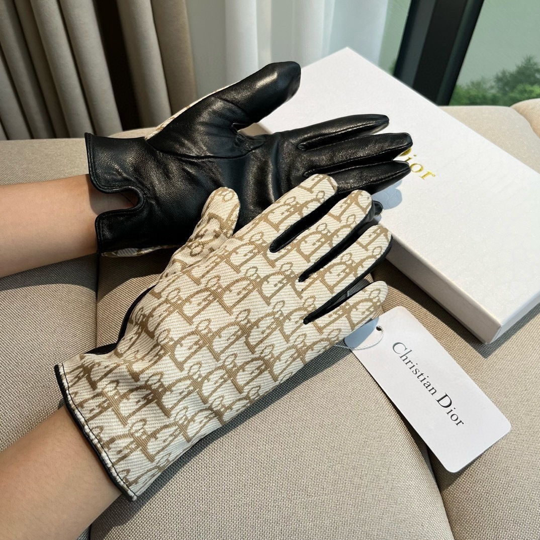 canvas Dior Oblique Leather Gloves – Dior Oblique Canvas Leather