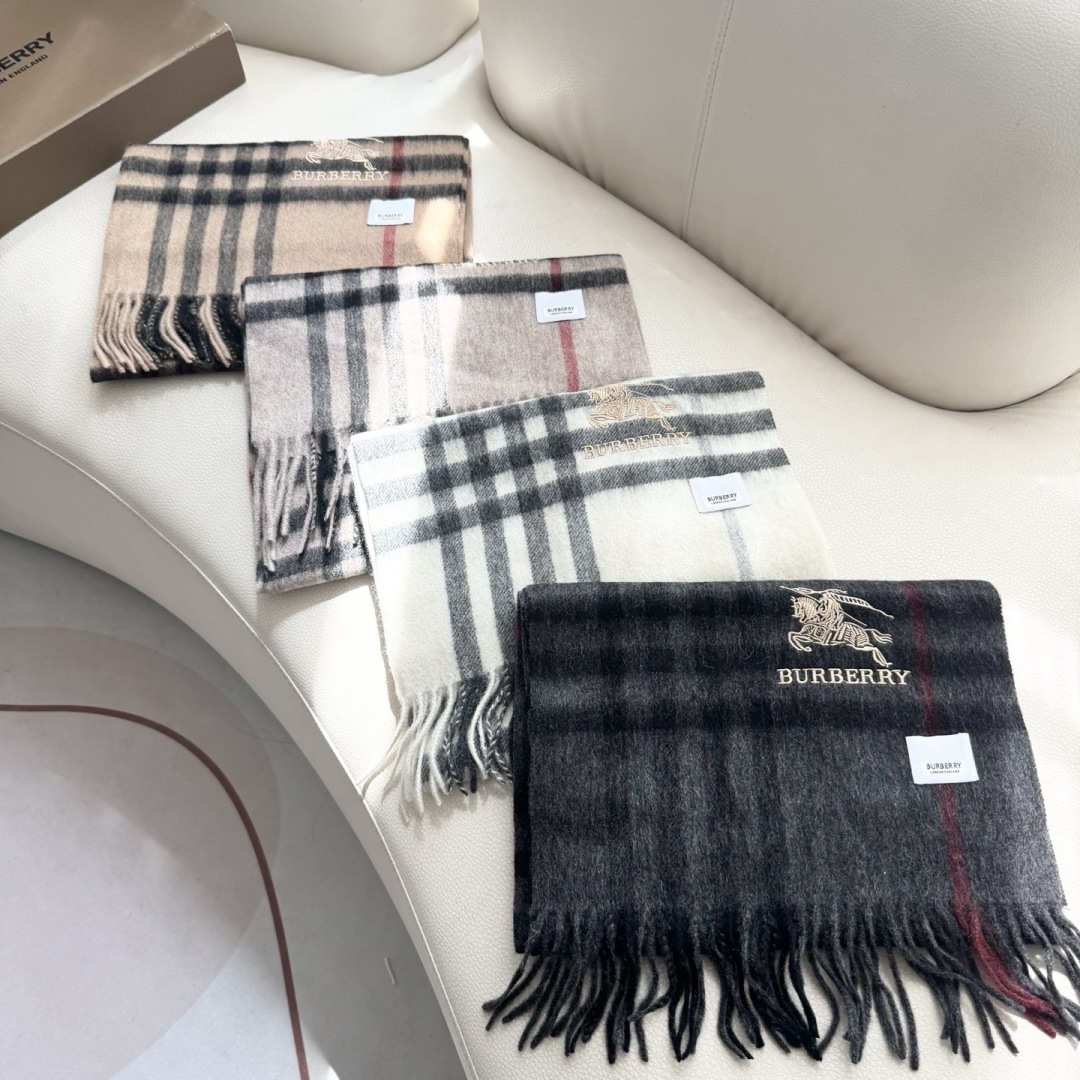 Burberry Charcoal Check Wool Scarf – Winter Essential