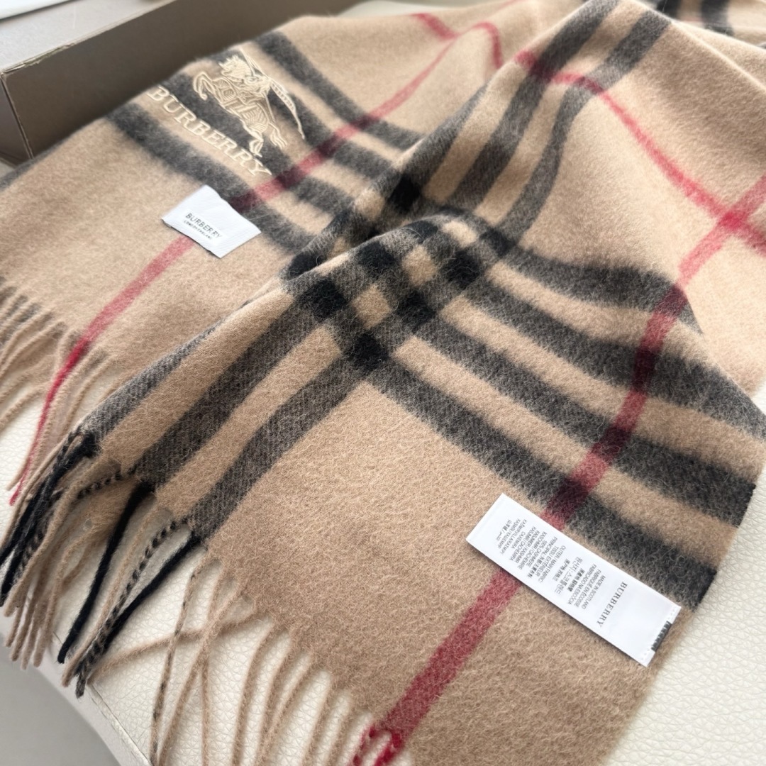 Burberry Classic Check Cashmere Scarf Beige – Burberry Classic Check