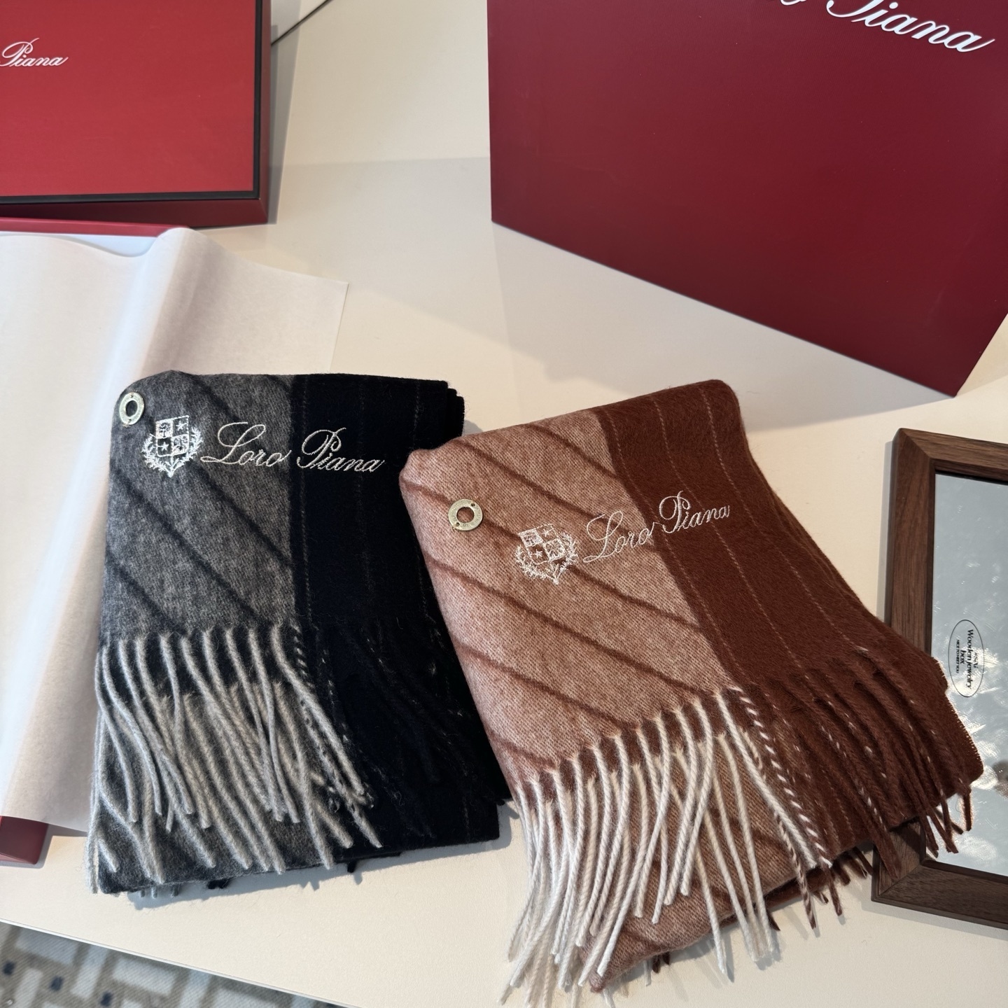 Loro Piana Striped Fringe Scarf – Cashmere Blend
