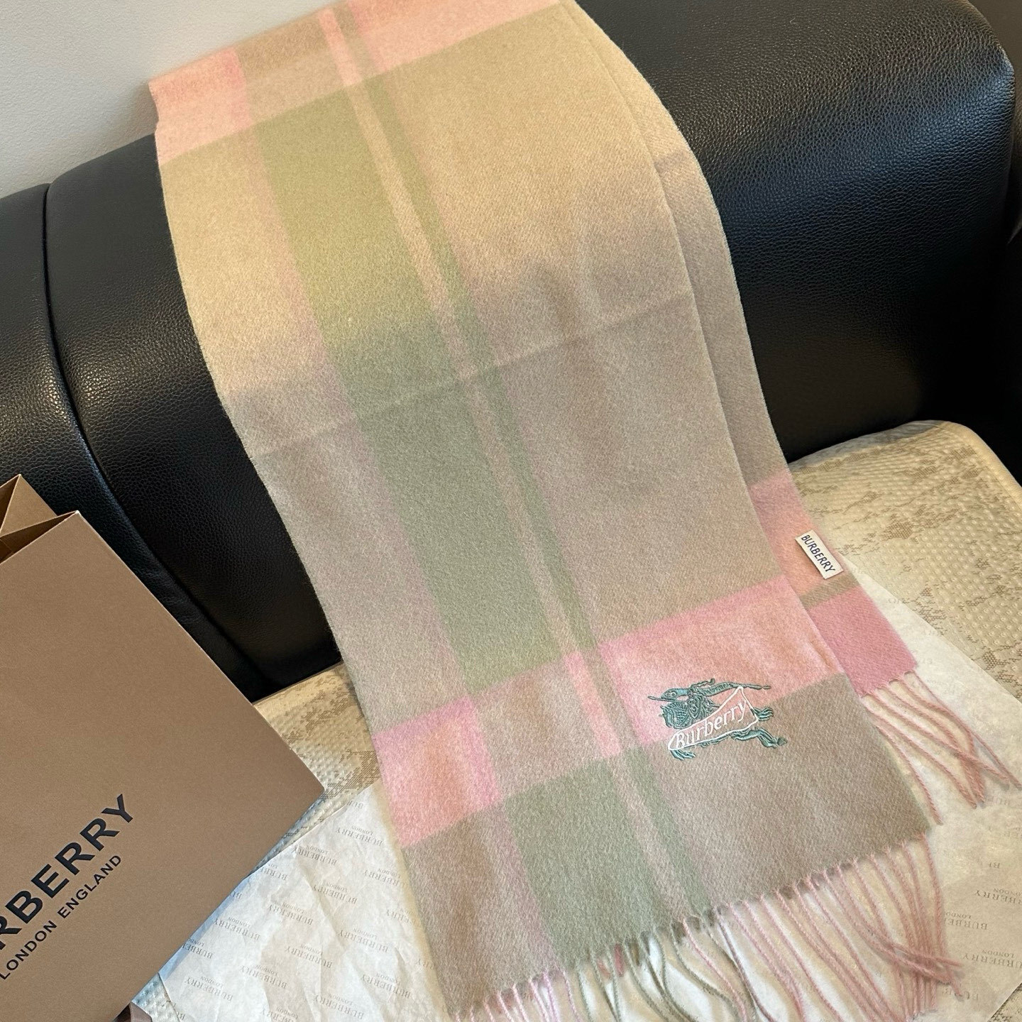 Burberry Pastel Check Scarf – Burberry Pastel Check Wool Scarf – Soft