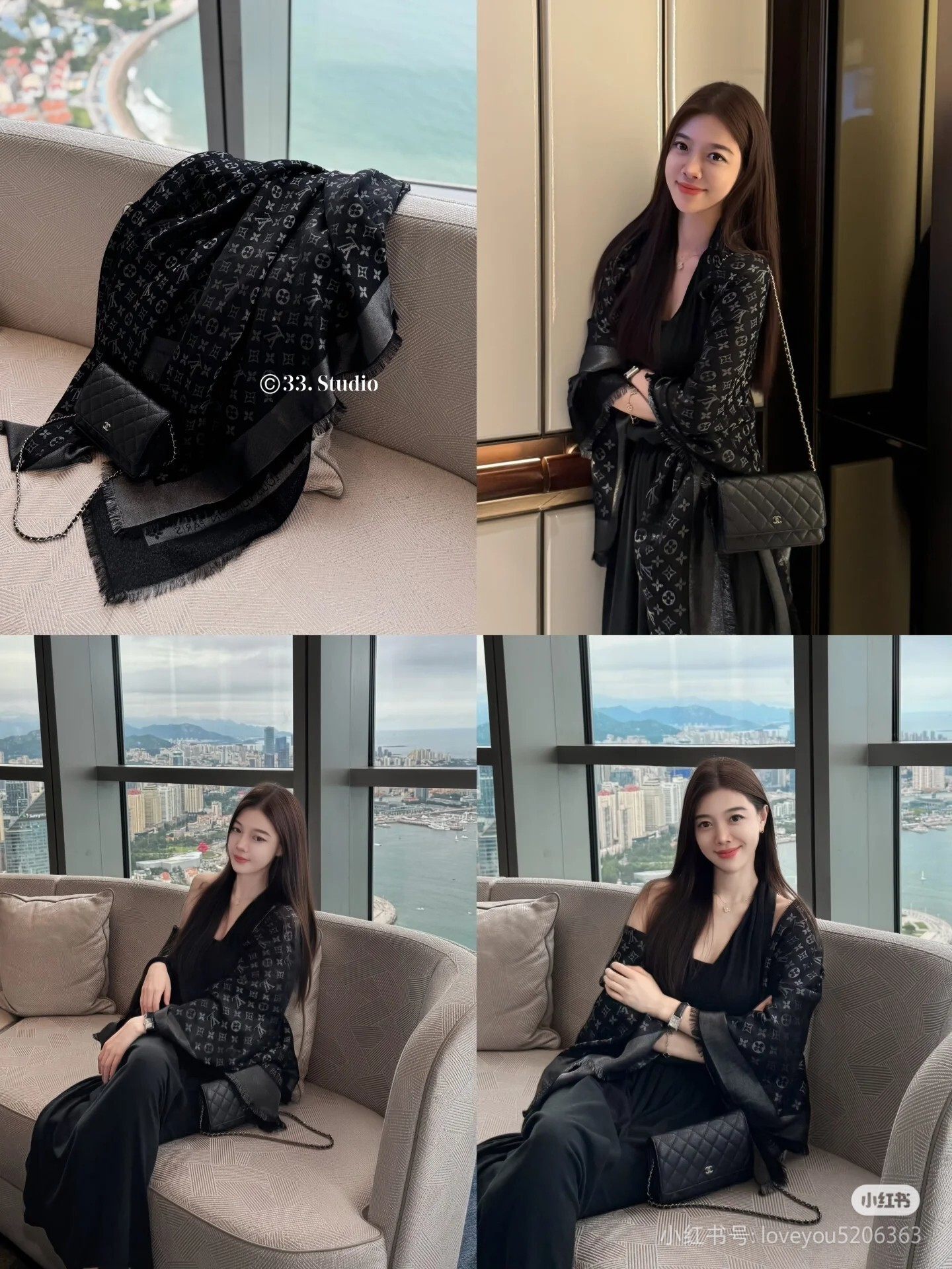 Louis Vuitton Black Monogram Shine Shawl – Luxurious Accessory