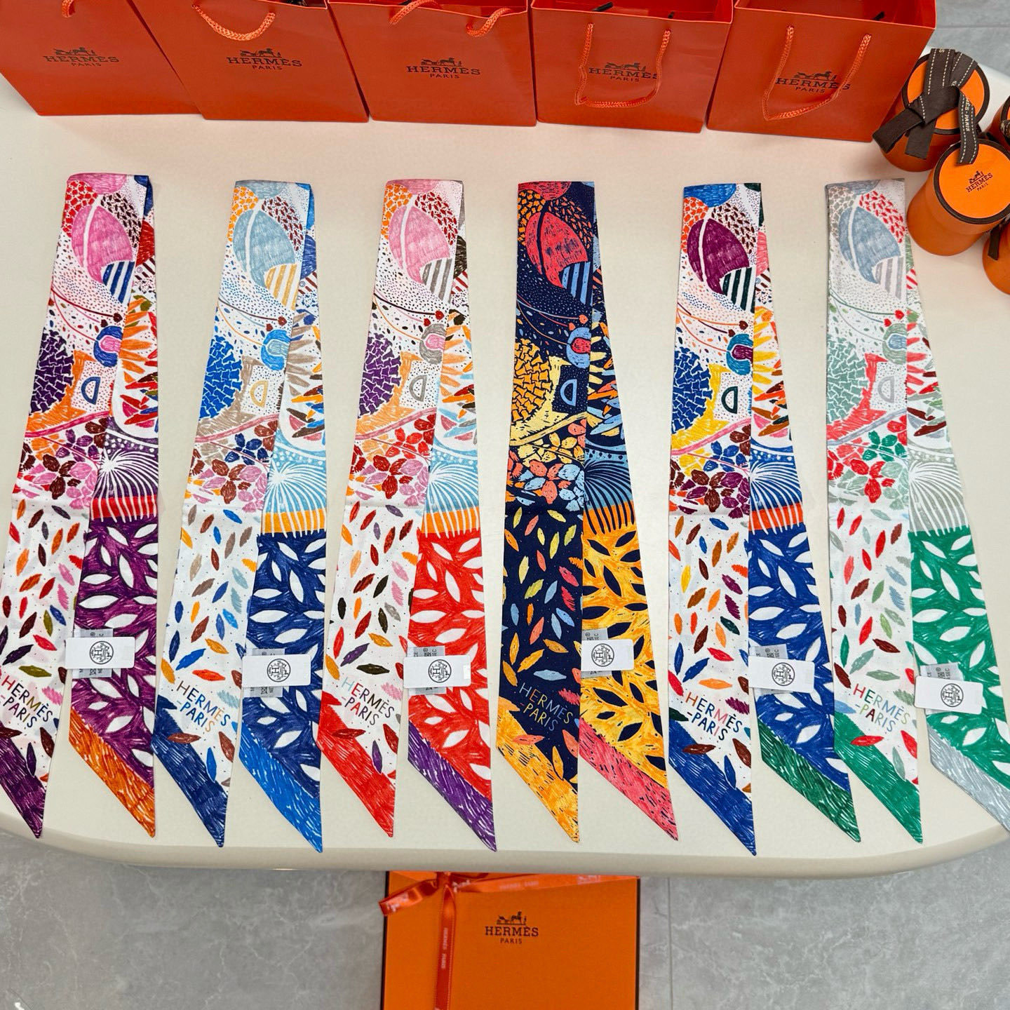 Hermès Jardin Fleuri Twilly Scarf – Silk Ribbon