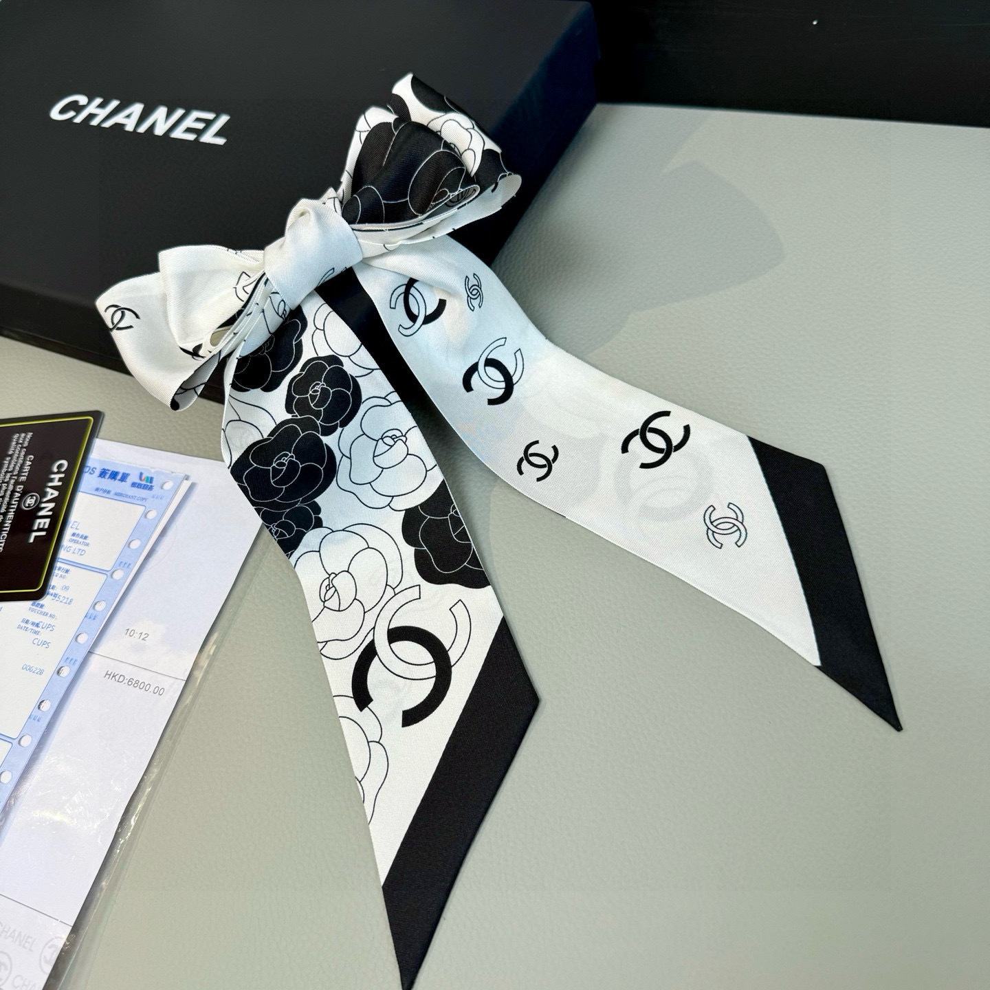 iconic Chanel Bi-Color Camellia Silk Ribbon – Chanel Bi-Color Camellia