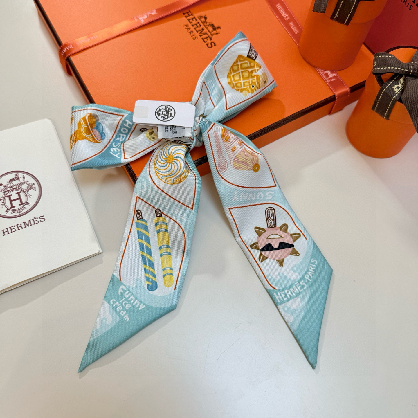 Hermès Funny Ice Cream Twilly scarf – Hermès ‘Funny Ice Cream’ Twilly