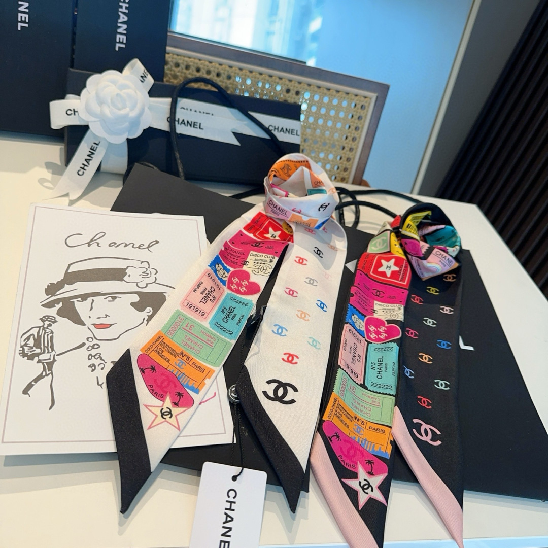Chanel Travel Stamp Silk Scarf – Chic Accessory