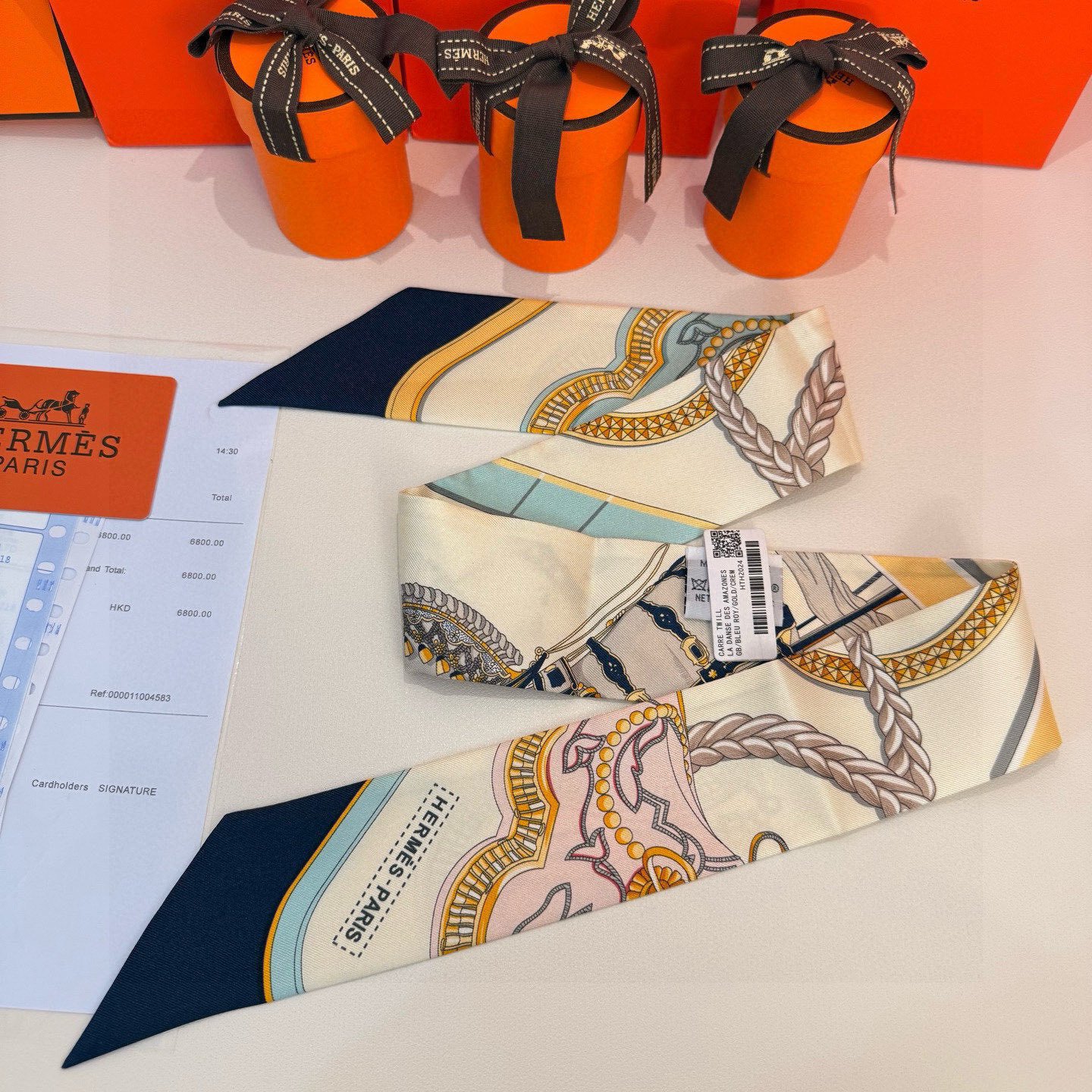 Hermès Cream Silk Twilly