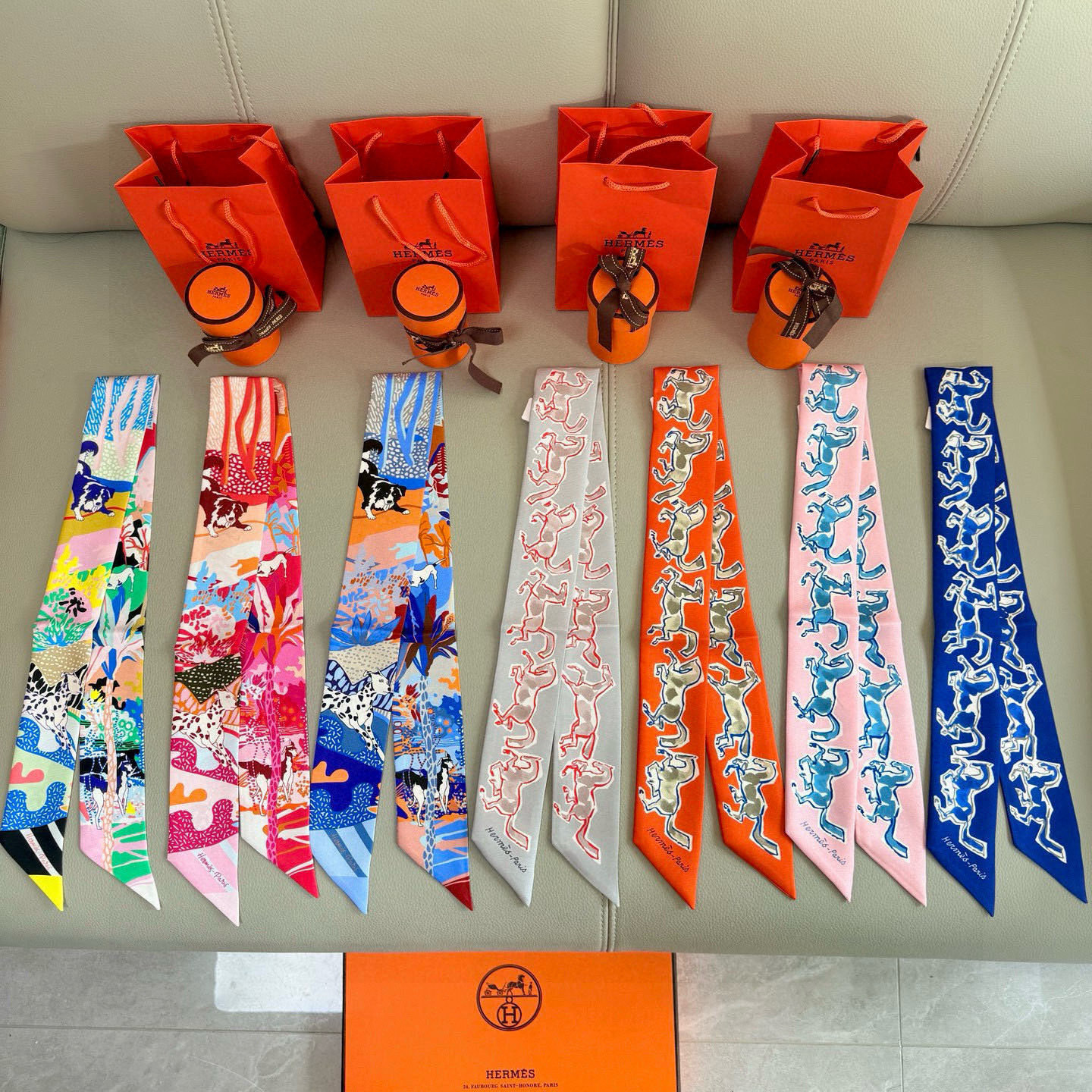 Hermès Cavalcadour Twilly Silk Scarf – Assorted Colors