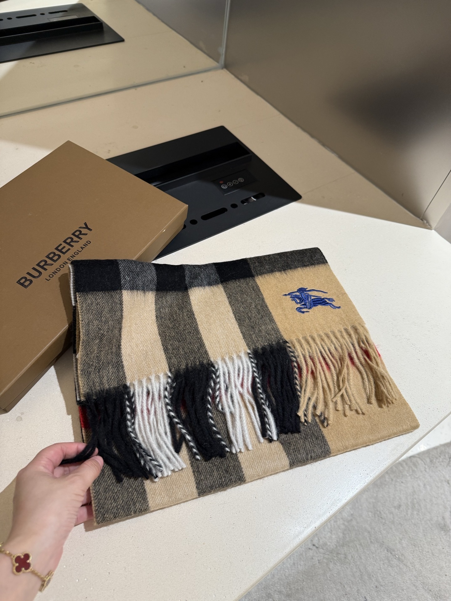 Burberry Camel Check Cashmere Scarf – Iconic Design