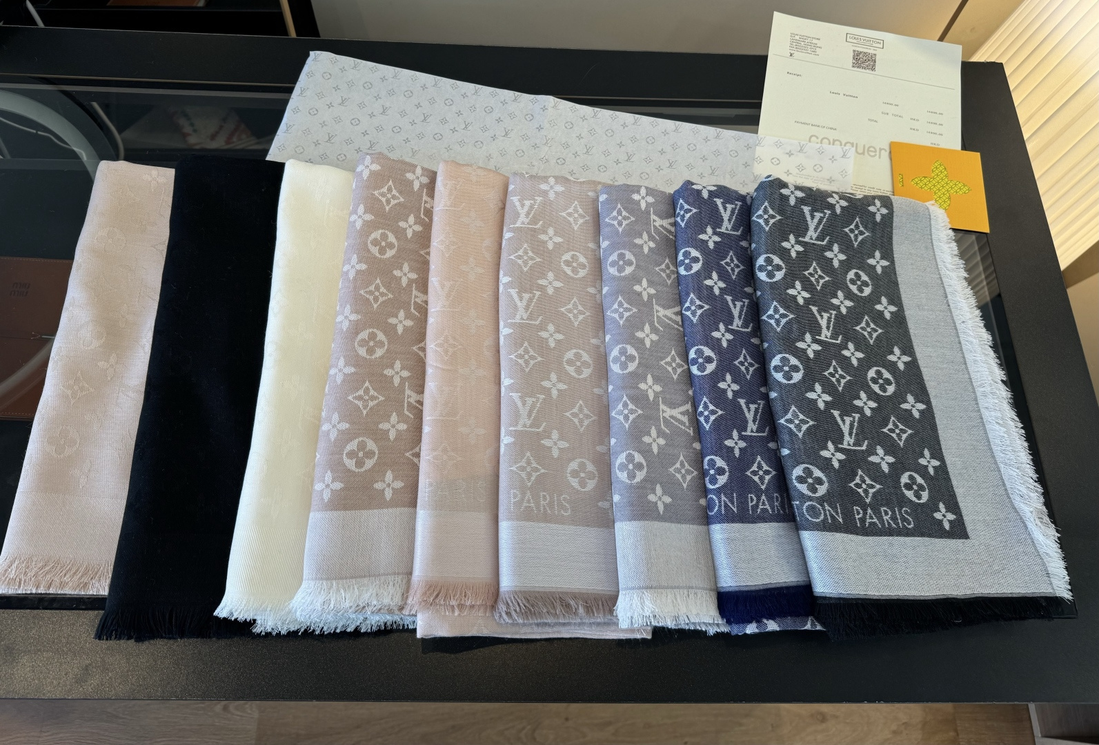 Louis Vuitton Grey Monogram Shawl – Classic Style