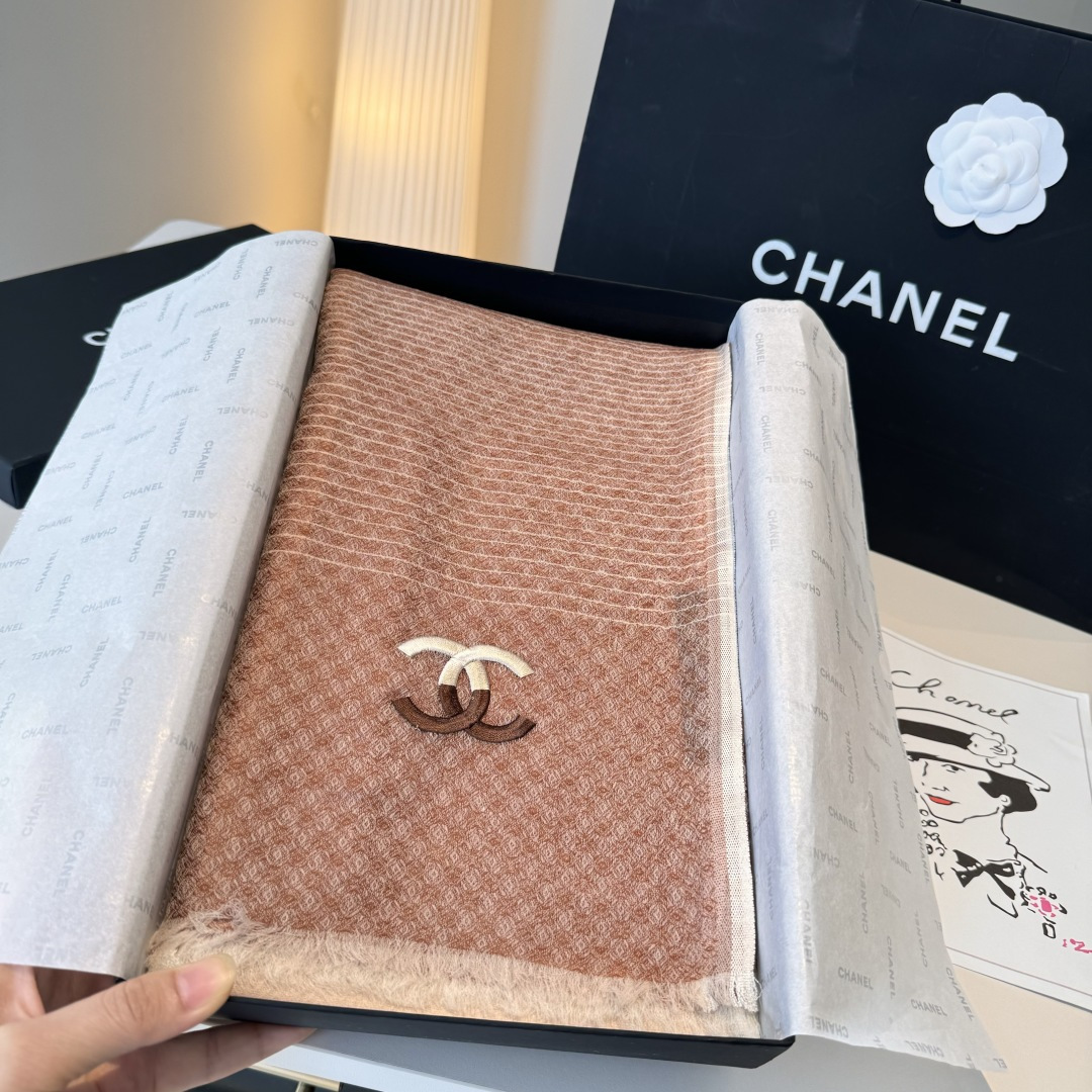 Chanel Rose Cashmere Scarf – Chanel Rose Cashmere Wool Scarf – Iconic