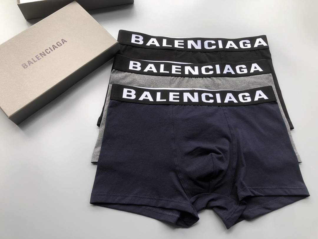 Balenciaga Boxer Briefs Trio – Black, Grey, Navy