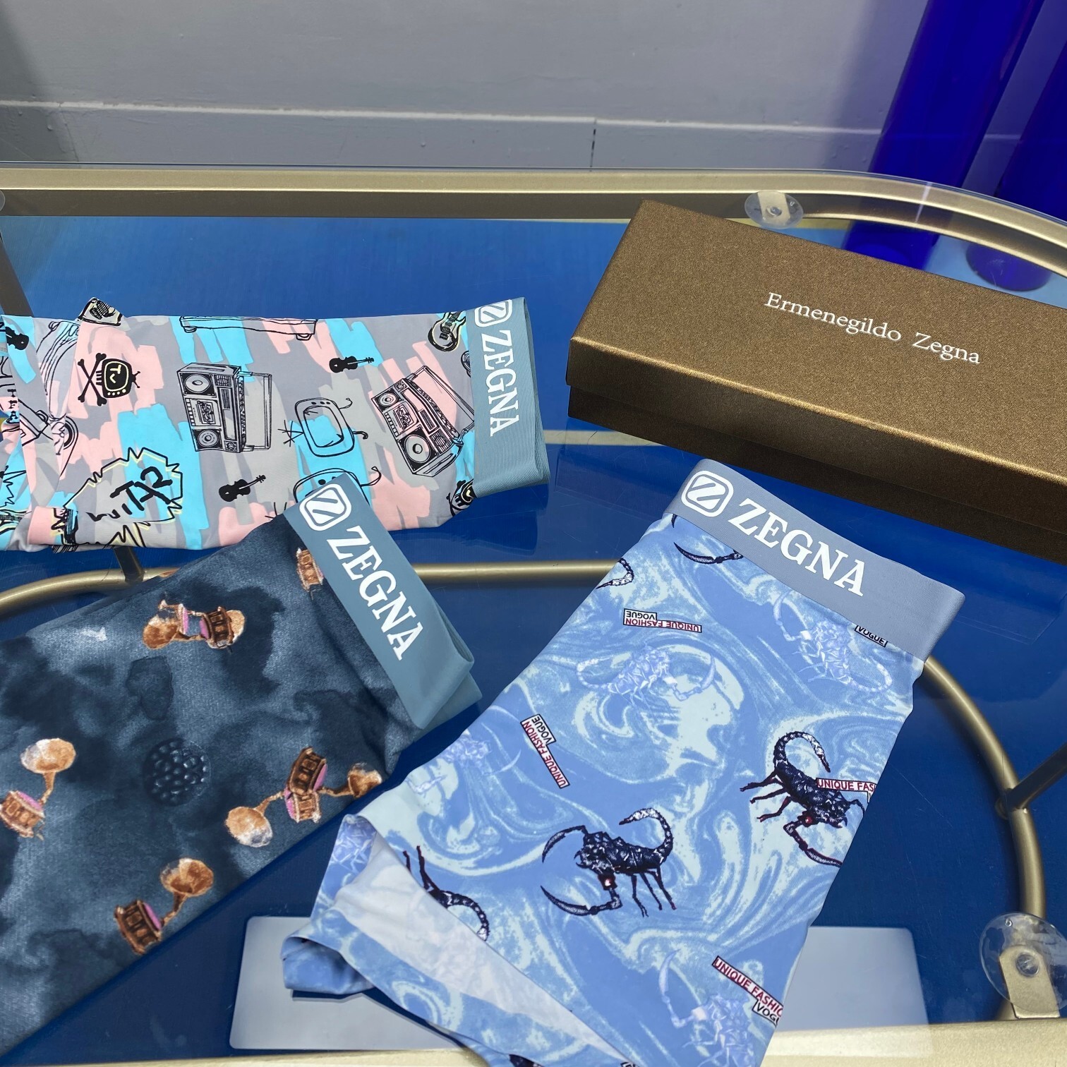 Zegna Graphic Print Boxer Briefs – Designer Underwear Set