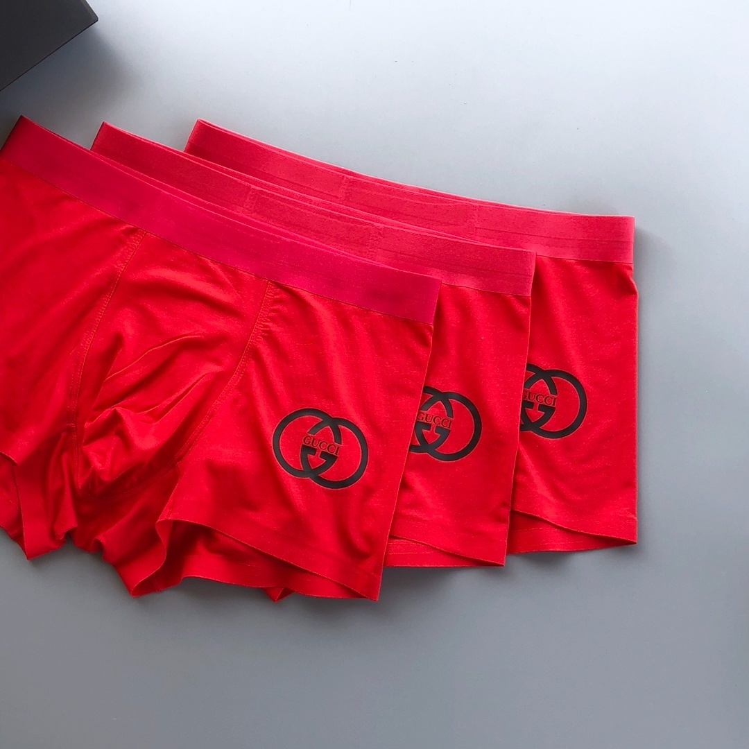 Gucci Red Cotton Boxers gg