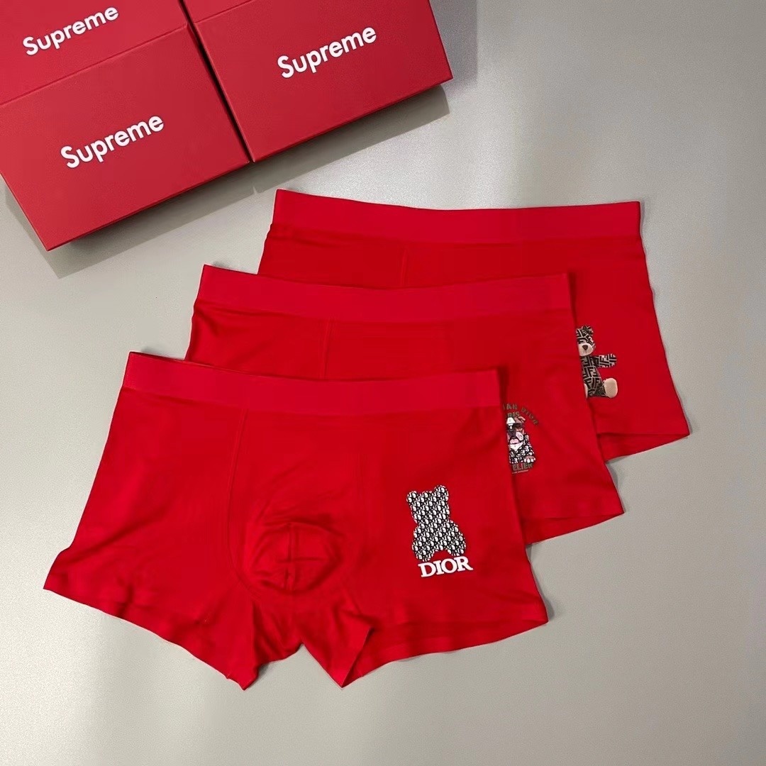 Dior Red Teddy Boxer Briefs – Dior Red Teddy Bear Boxer Briefs