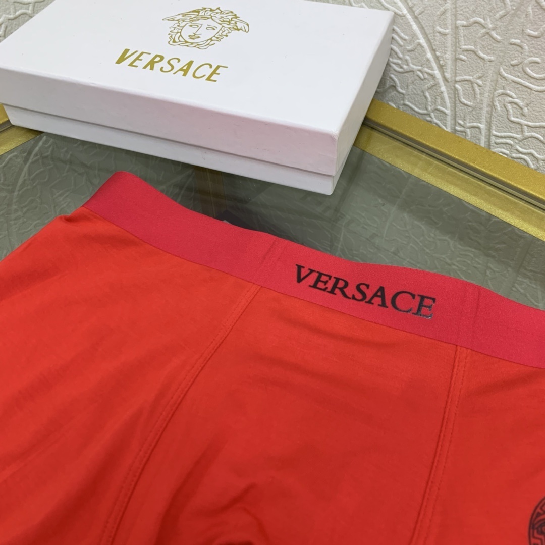 Versace Red Cotton Boxer Briefs luxury – Versace Red Cotton Boxer