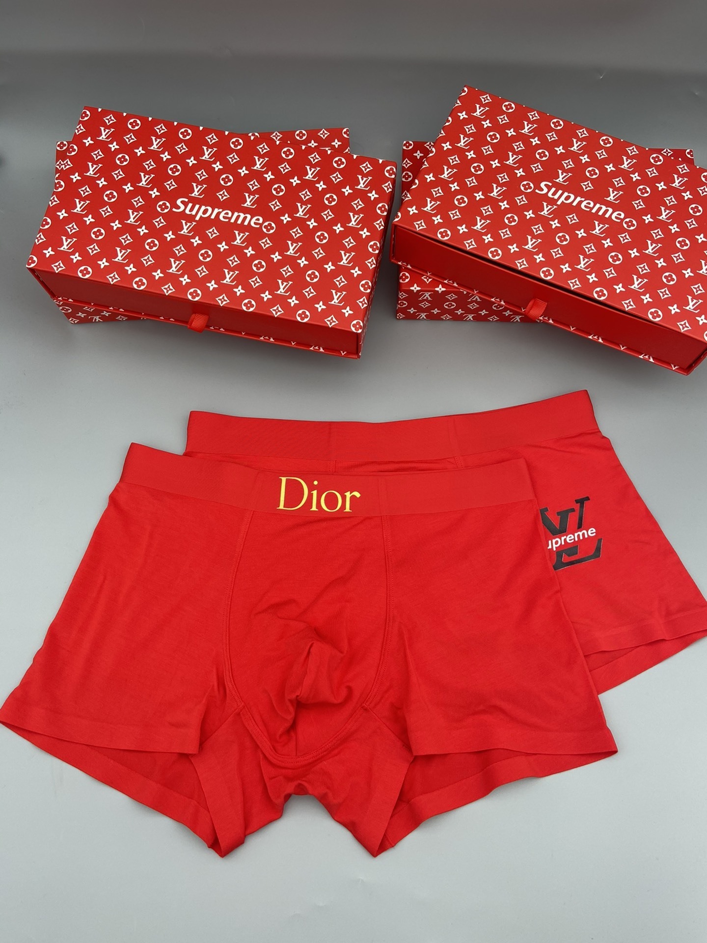 set supreme Designer Red Boxer Briefs – Designer Red Boxer Briefs Set