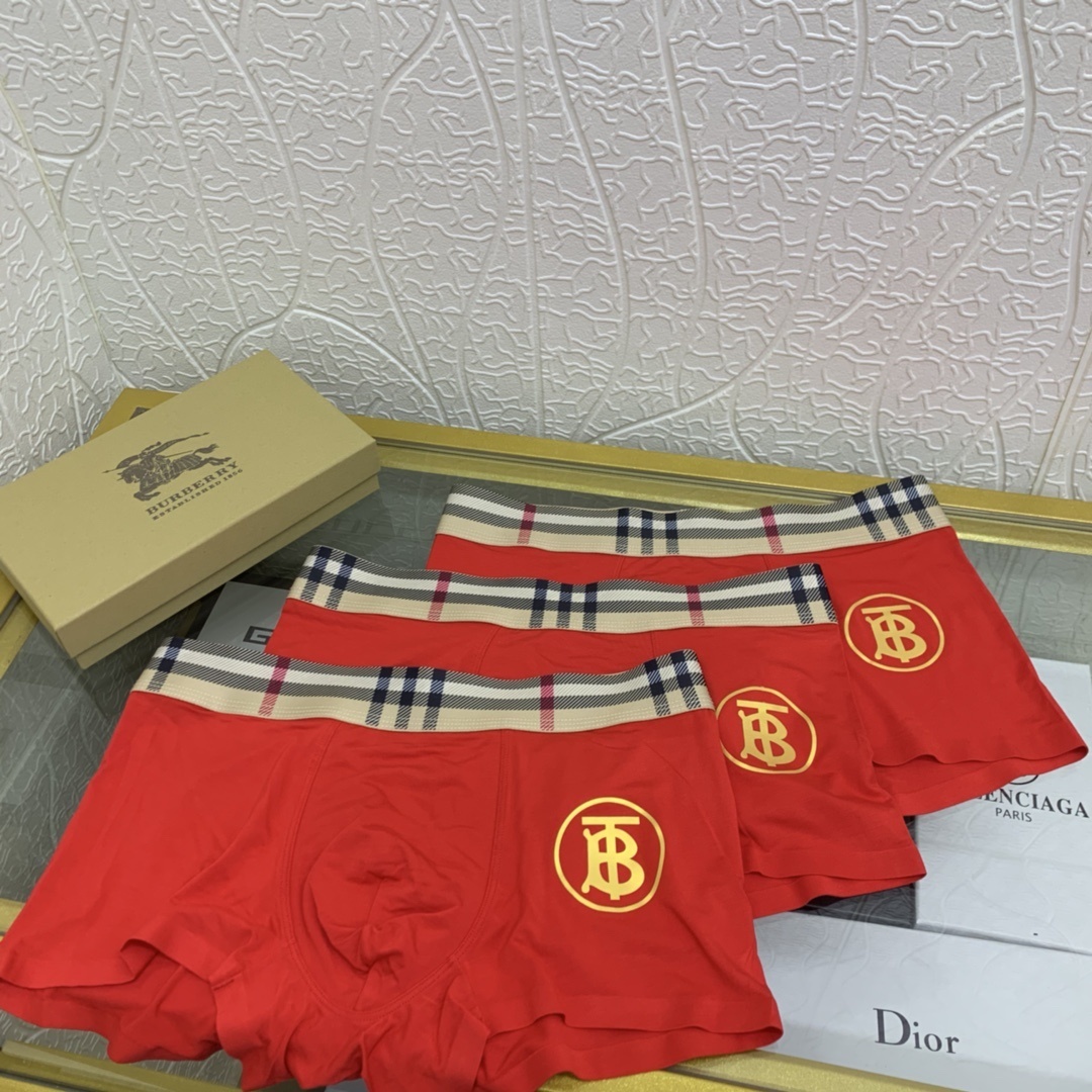 gold logo Burberry Red Boxer Briefs – Burberry Red Boxer Briefs – Gold