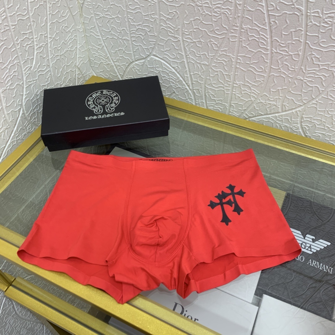 Chrome Hearts Red Boxers – Chrome Hearts Red Cross Logo Boxers