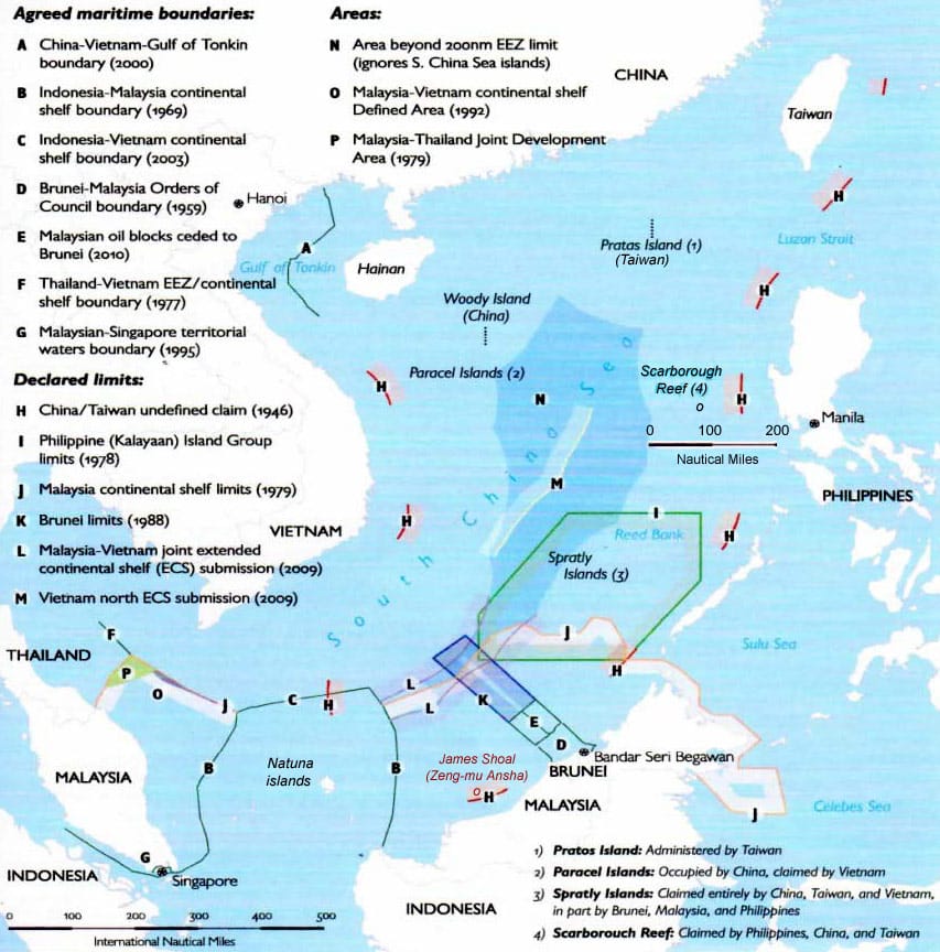 South China Sea Claims And Boundary Agreements 2012