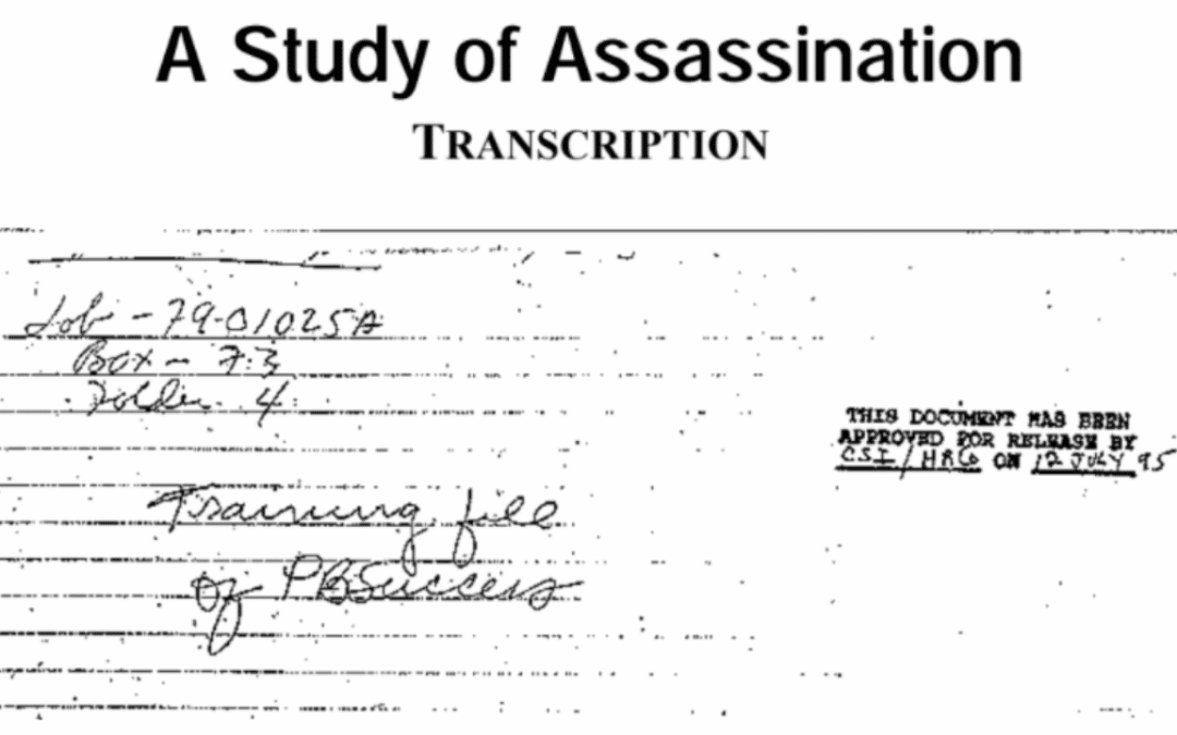DECLASSIFIED: CIA Assassination Manual and Criminal History