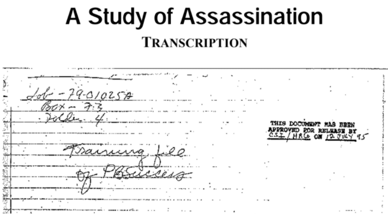 DECLASSIFIED: CIA Assassination Manual and Criminal History