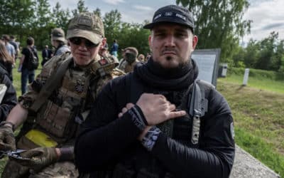 russian volunteer corps commander denis kapustin near the russian border in ukraine on may 24.