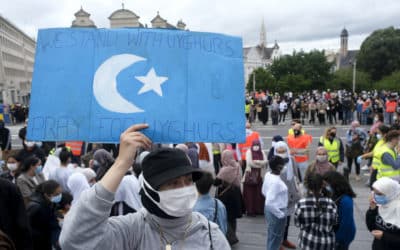 rally for the right to wear hijab in higher education in brussel