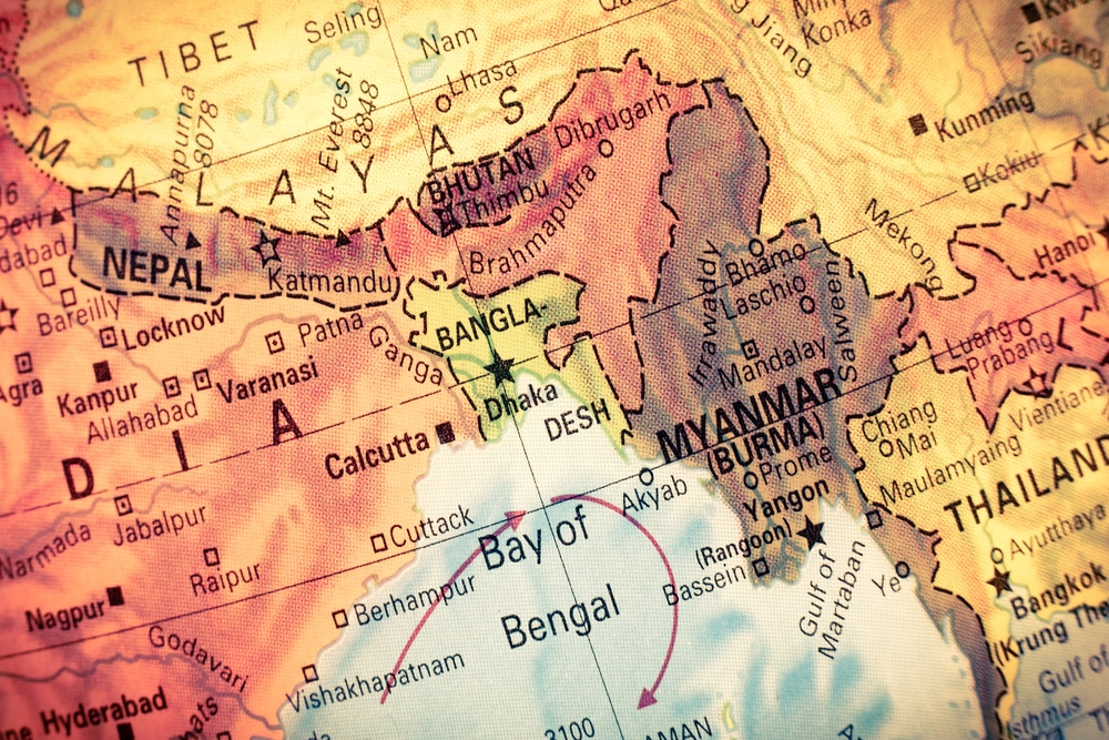 map myanmar and bangladesh,
