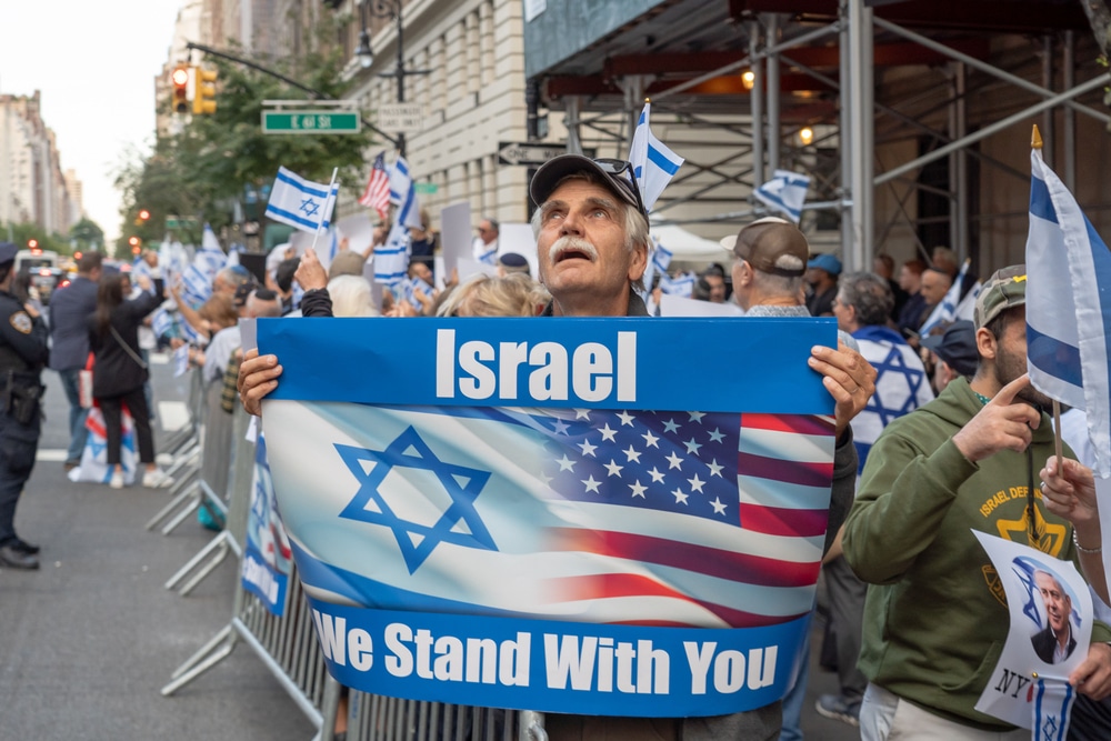 israeli expats and us jews protest during prime minister netanyahu's u.n. visit