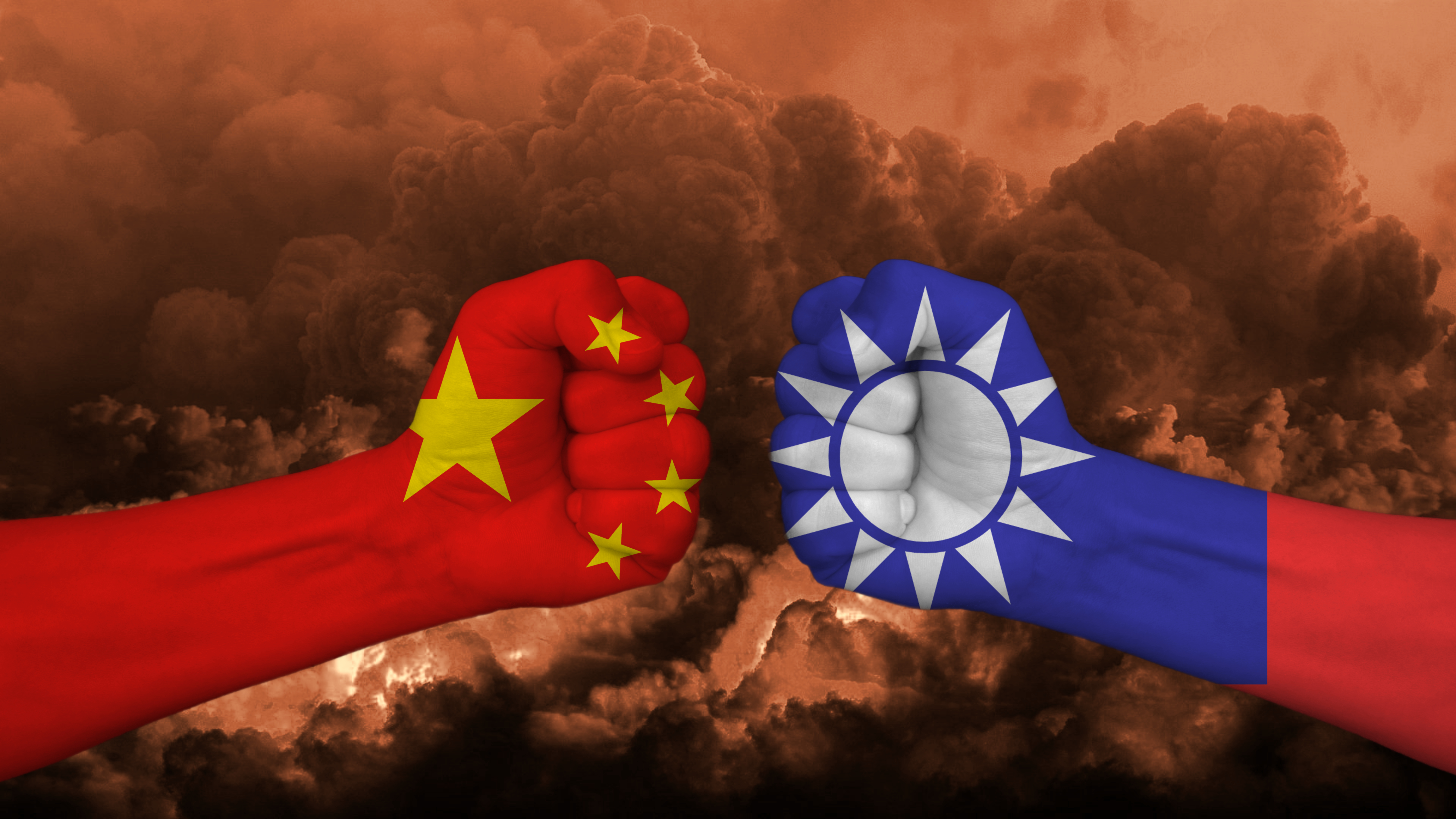 china vs versus taiwan. world political cold war concept. china opens hostilities with taiwan