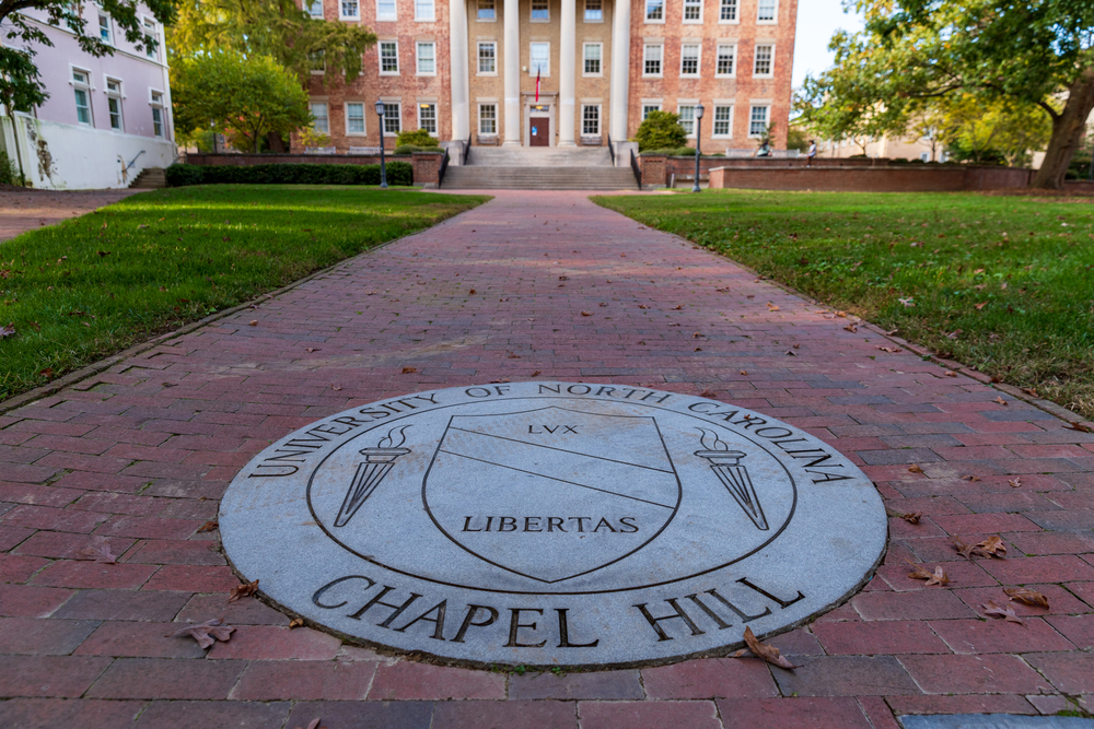 the university of north carolina chapel hill seal in brick walk