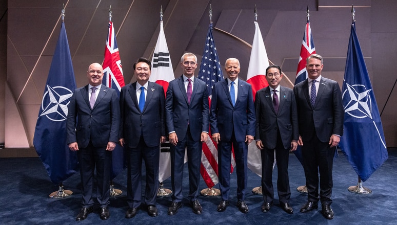 group photo of the nato secretary general, heads of state and government with ukraine, the indo pacific nations and the president of the united states washington summit
