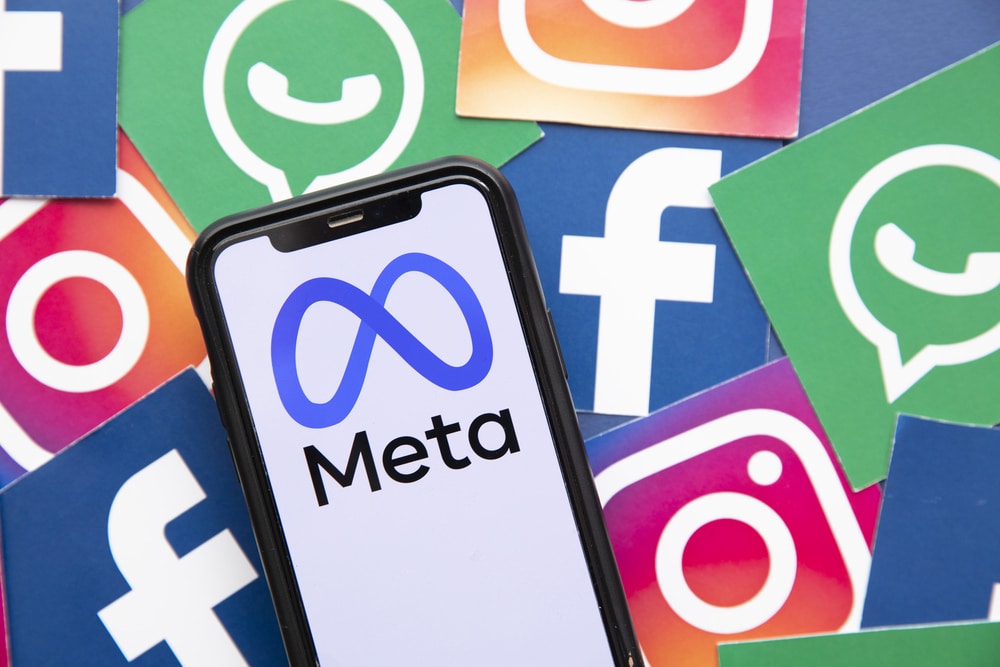 london, uk october 2021: facebook social media company changes its corporate name to meta