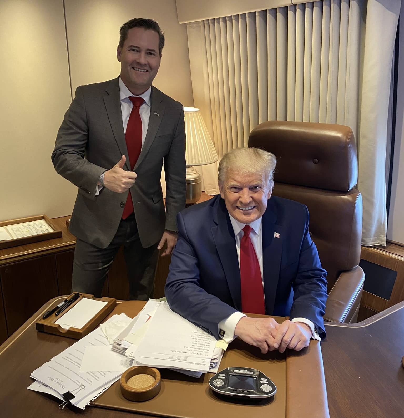 donald trump and michael waltz onboard air force one