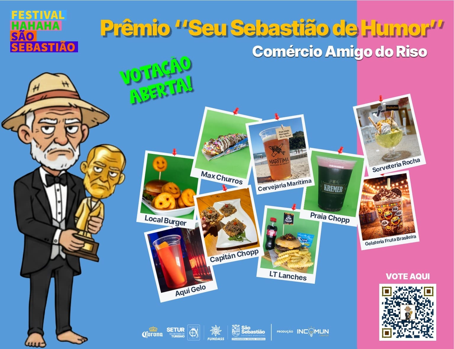 Festival HAHAHA promove votação para eleger comércio mais criativo no Centro Histórico