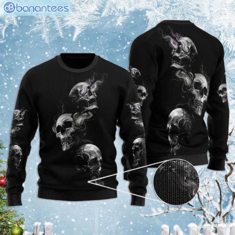 Halloween Gift Skull Smoking Sweater Product Photo 1