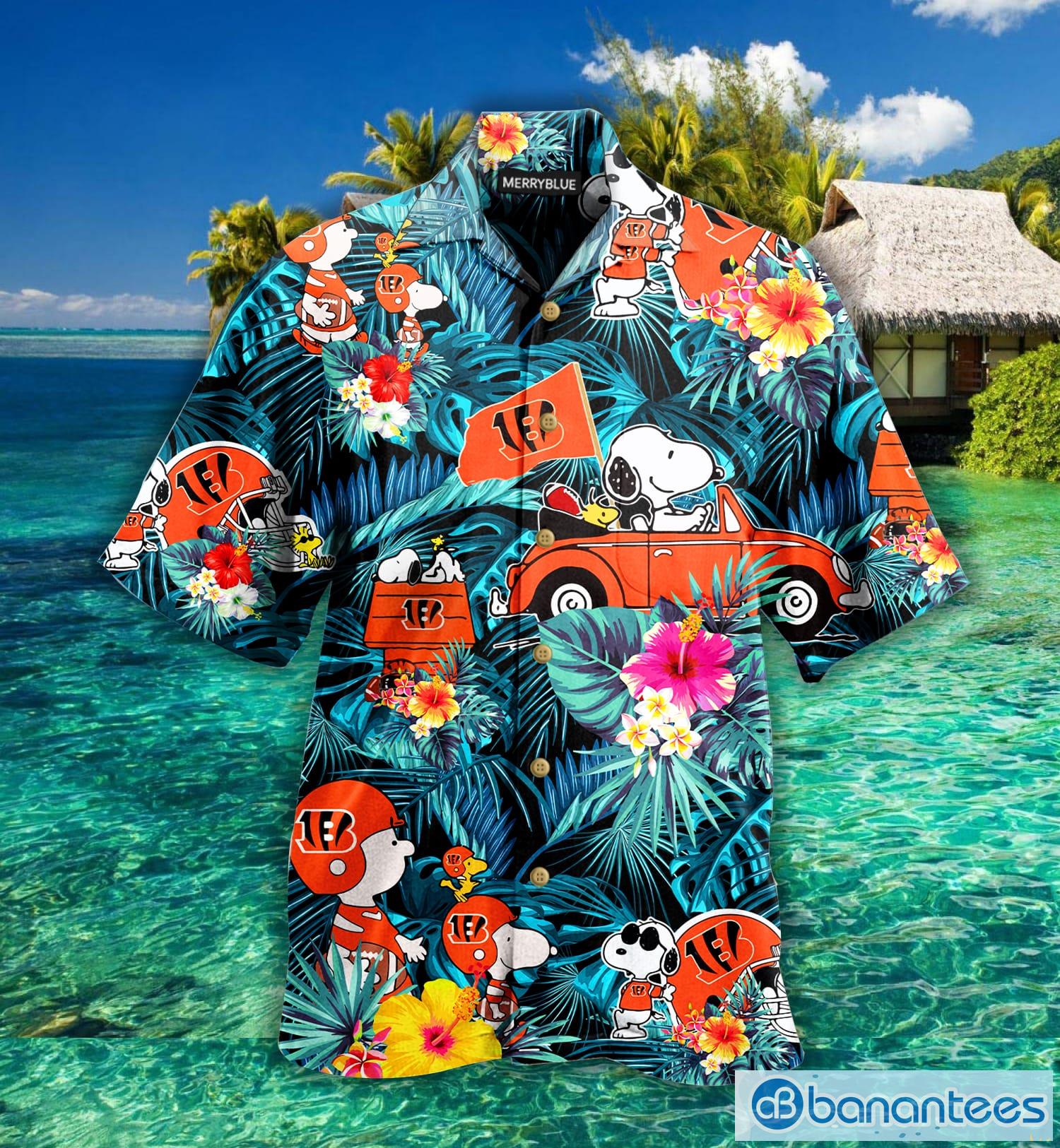 Cincinati Bengals Snoopy Tropical Hawaiian Shirt Product Photo 1
