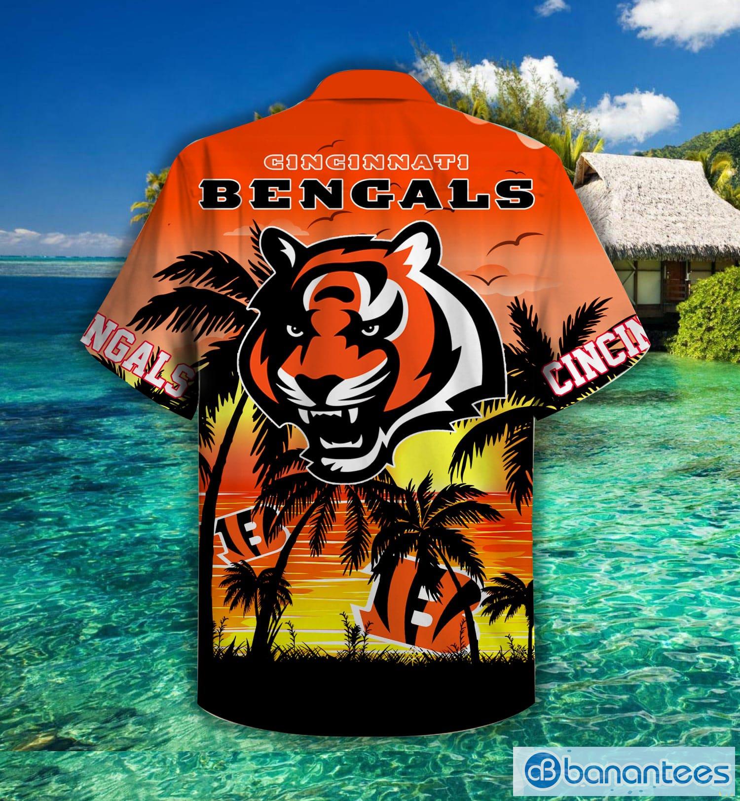 Cincinnati Bengals Palm Sunset Hawaiian Shirt For Fans Product Photo 2