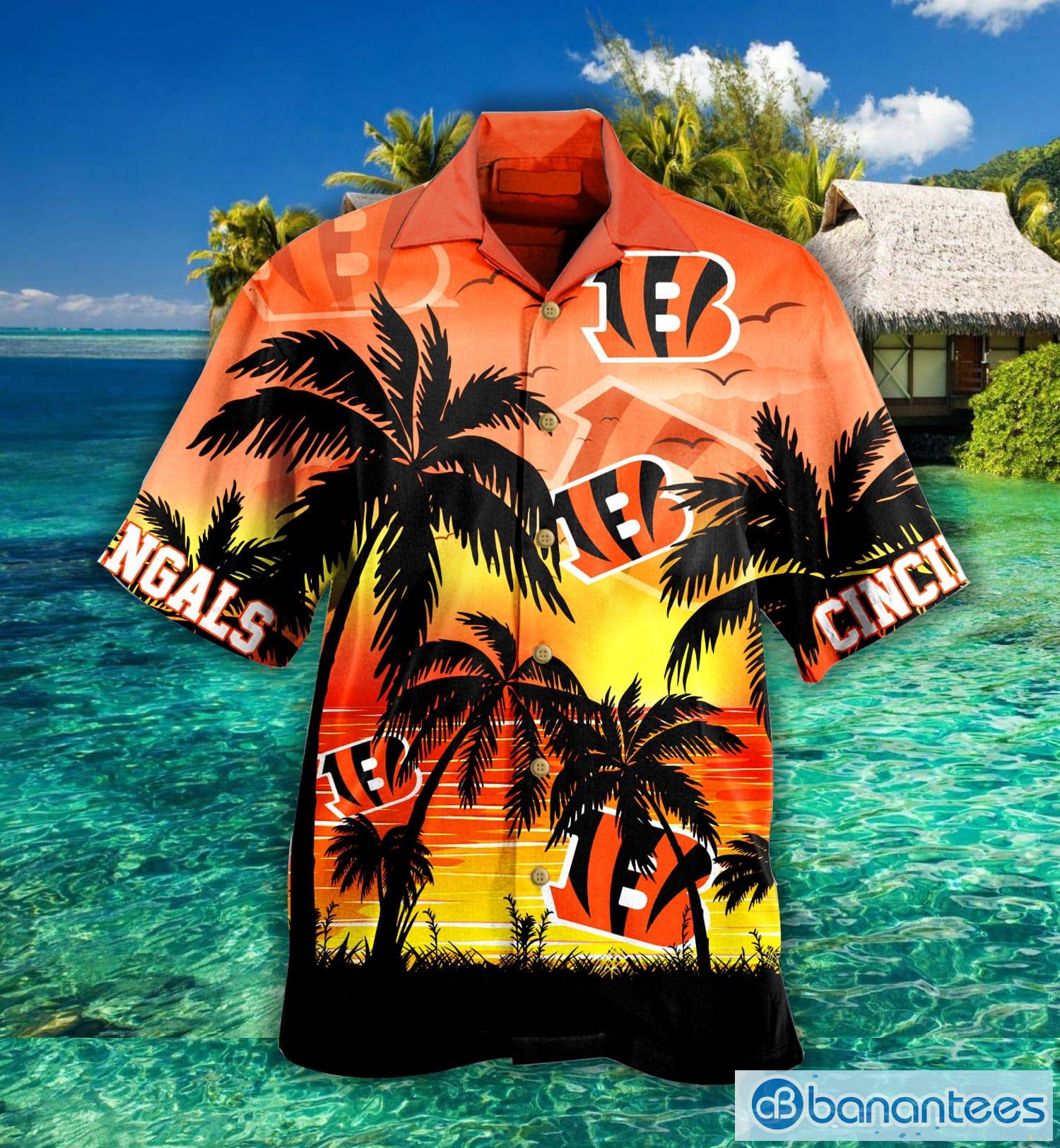 Cincinnati Bengals Palm Sunset Hawaiian Shirt For Fans Product Photo 1