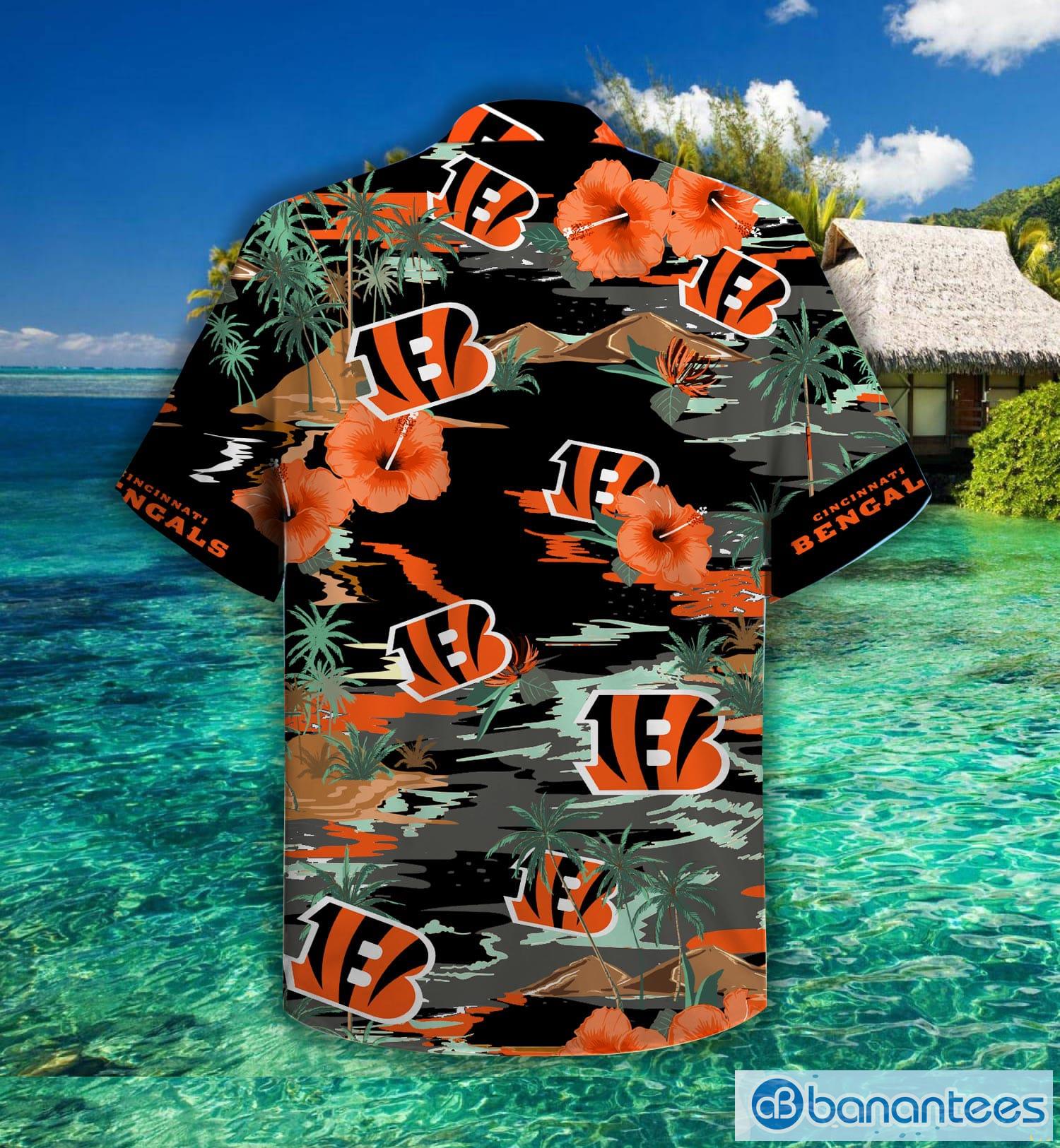 Cincinnati Bengals Sea Palm Flower Hawaiian Shirt For Fans Product Photo 2