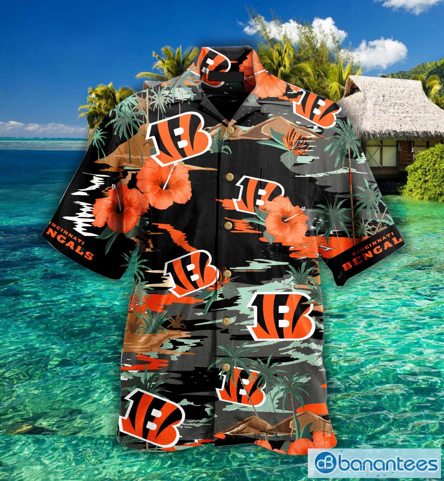 Cincinnati Bengals Sea Palm Flower Hawaiian Shirt For Fans Product Photo 1