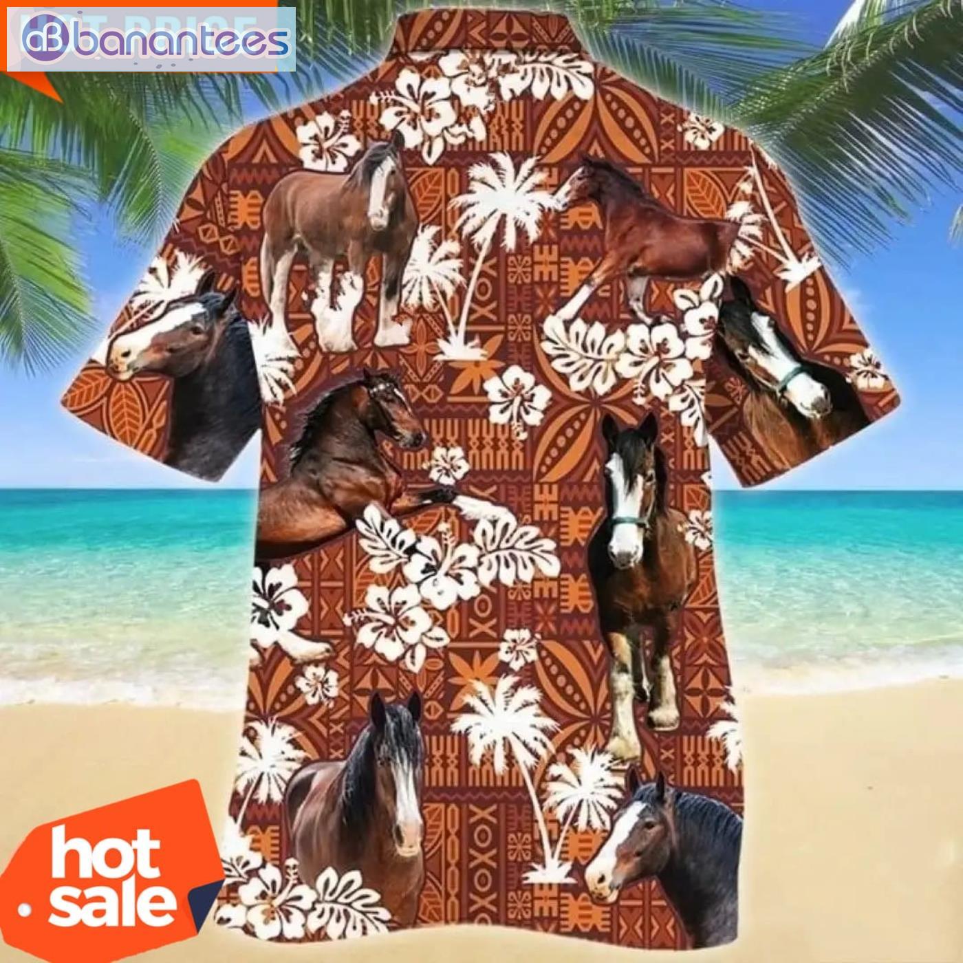 Clydesdale Horse Red Tribal Pattern Hawaiian Shirt Best Hawaiian Shirt For Summer Product Photo 2