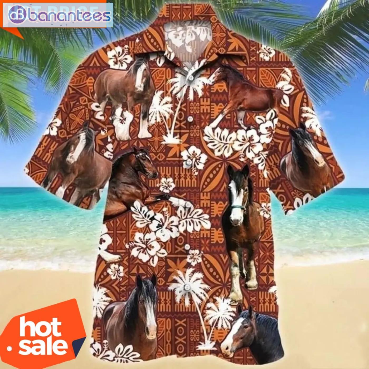 Clydesdale Horse Red Tribal Pattern Hawaiian Shirt Best Hawaiian Shirt For Summer Product Photo 1