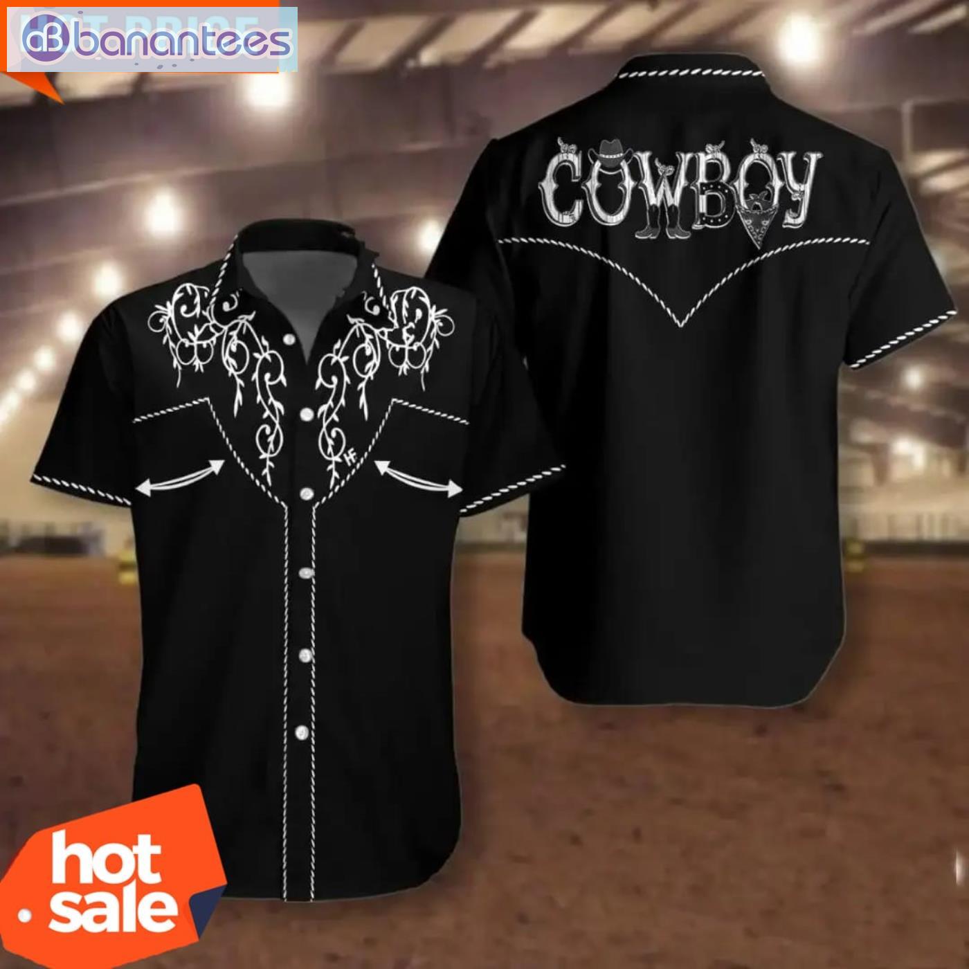 Cowboy Rodeo Texture Hawaiian Shirt Vintage Embroidered Texas Western Shirt Product Photo 3