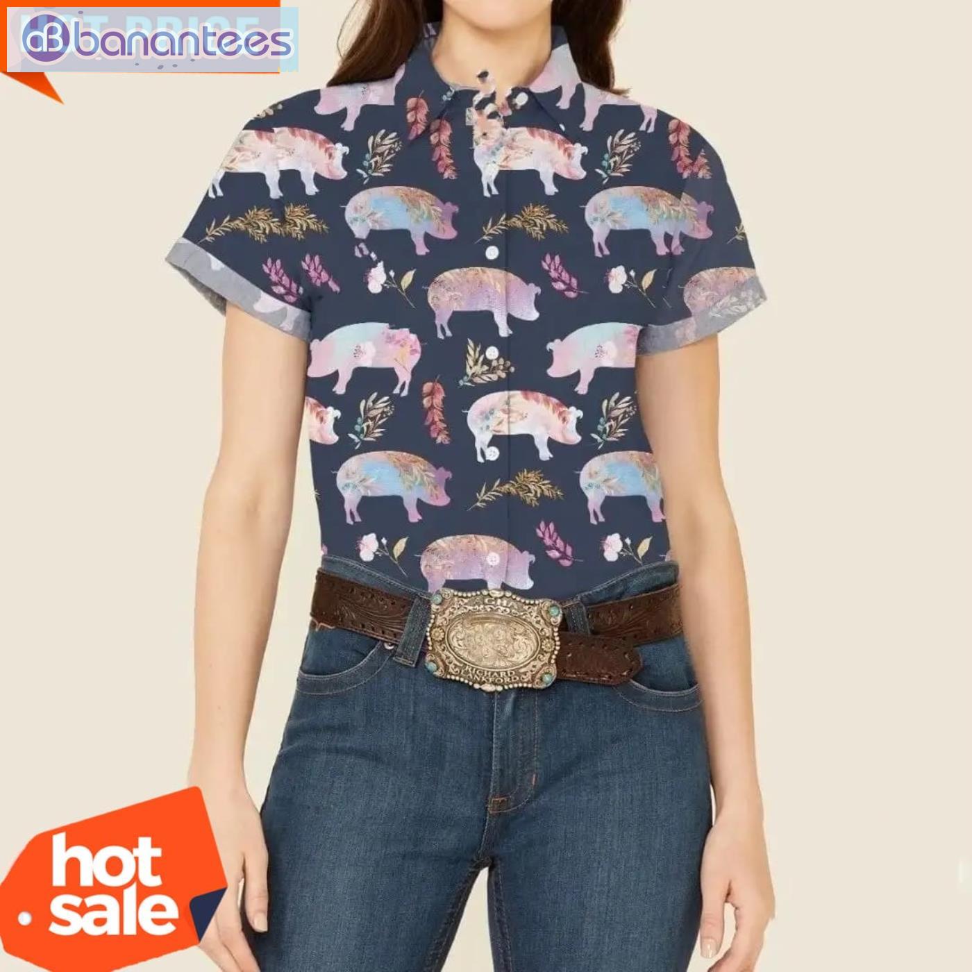 Cute Pig Cool Pattern Hawaiian Shirt Best Animal Lovers Hawaiian Shirt Product Photo 1