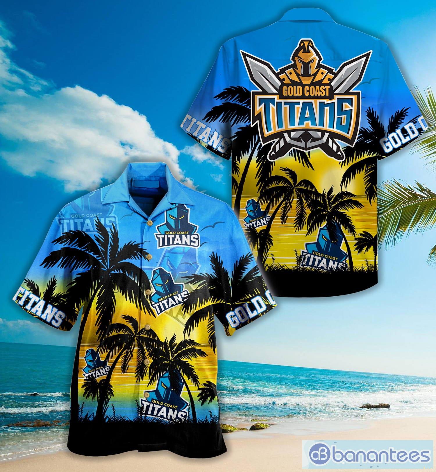 Gold Coast Titans Sunset Hawaiian Shirt For Fans Product Photo 3