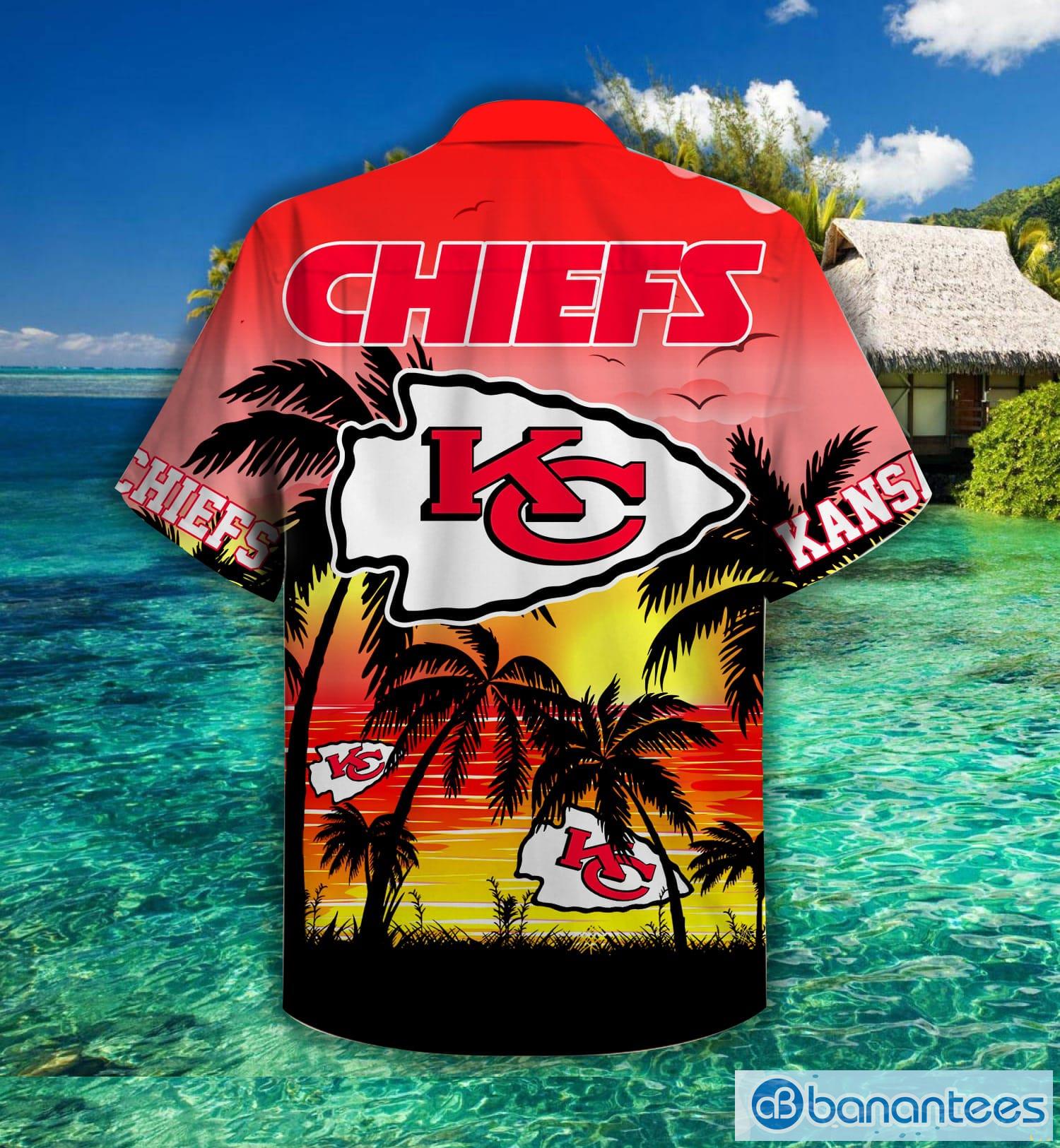 Kanas City Chiefs Nfl Palm Sunset Hawaiian Shirt For Fans Product Photo 2