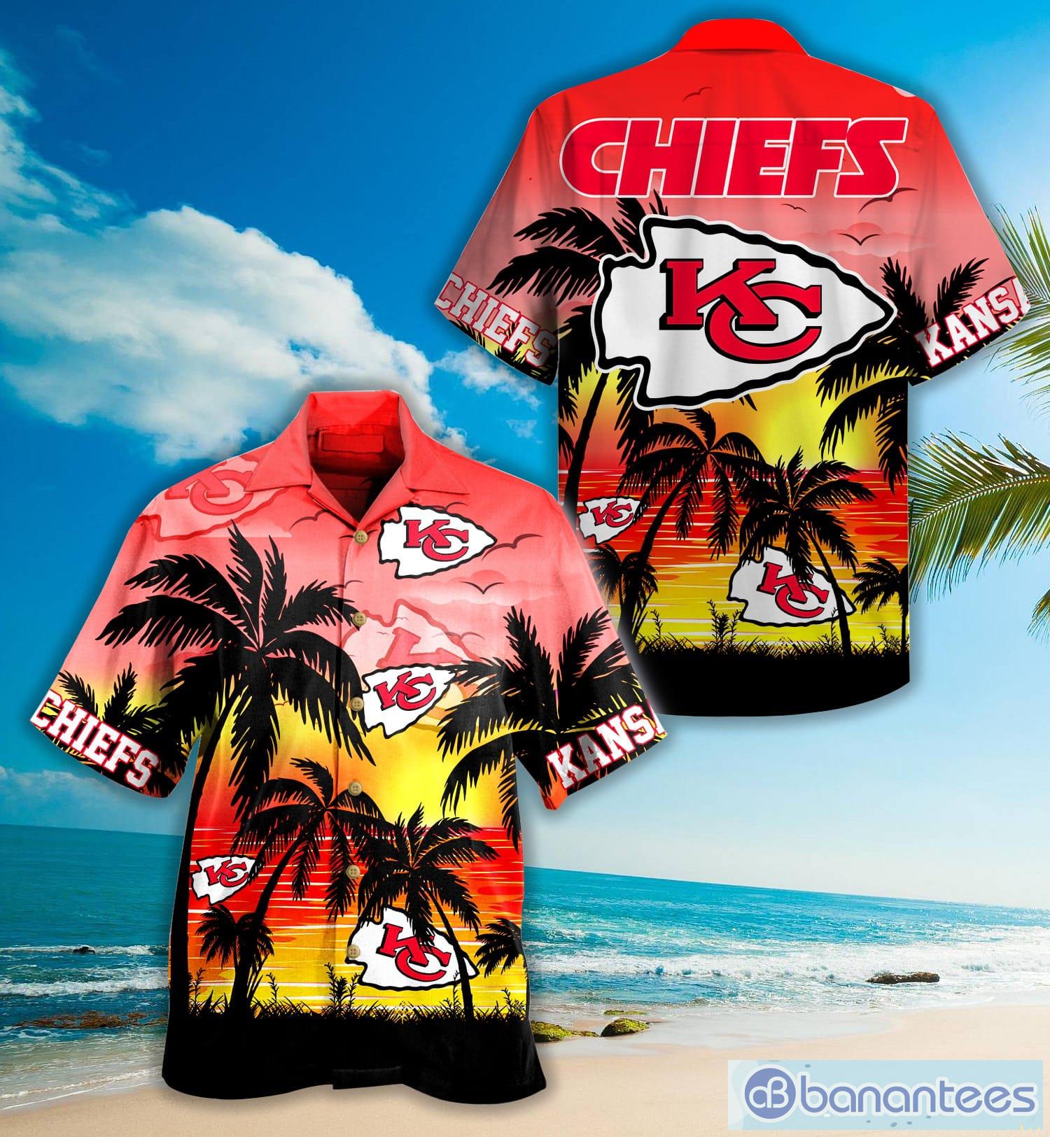 Kanas City Chiefs Nfl Palm Sunset Hawaiian Shirt For Fans Product Photo 3