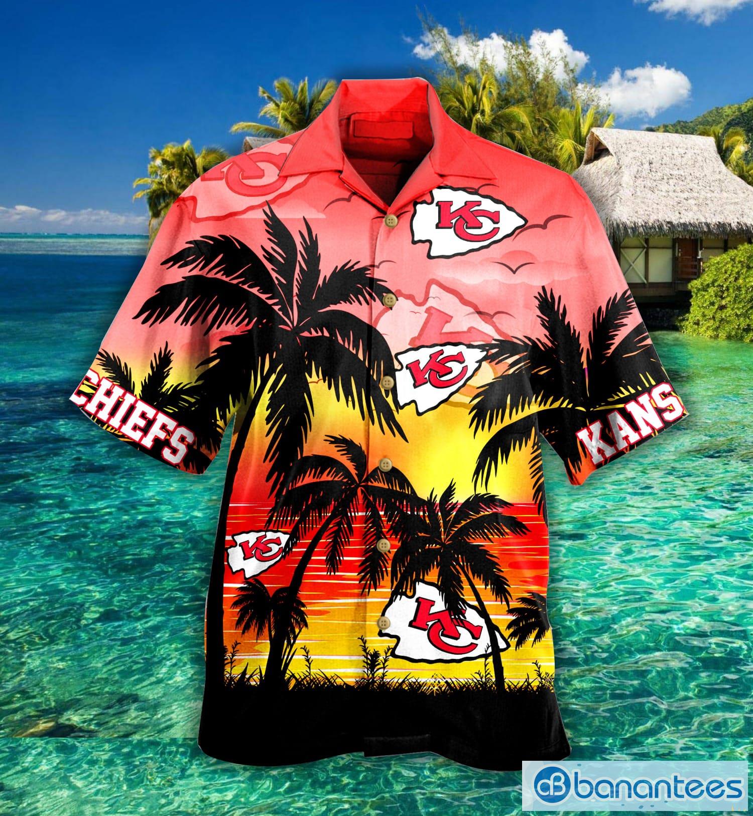 Kanas City Chiefs Nfl Palm Sunset Hawaiian Shirt For Fans Product Photo 1